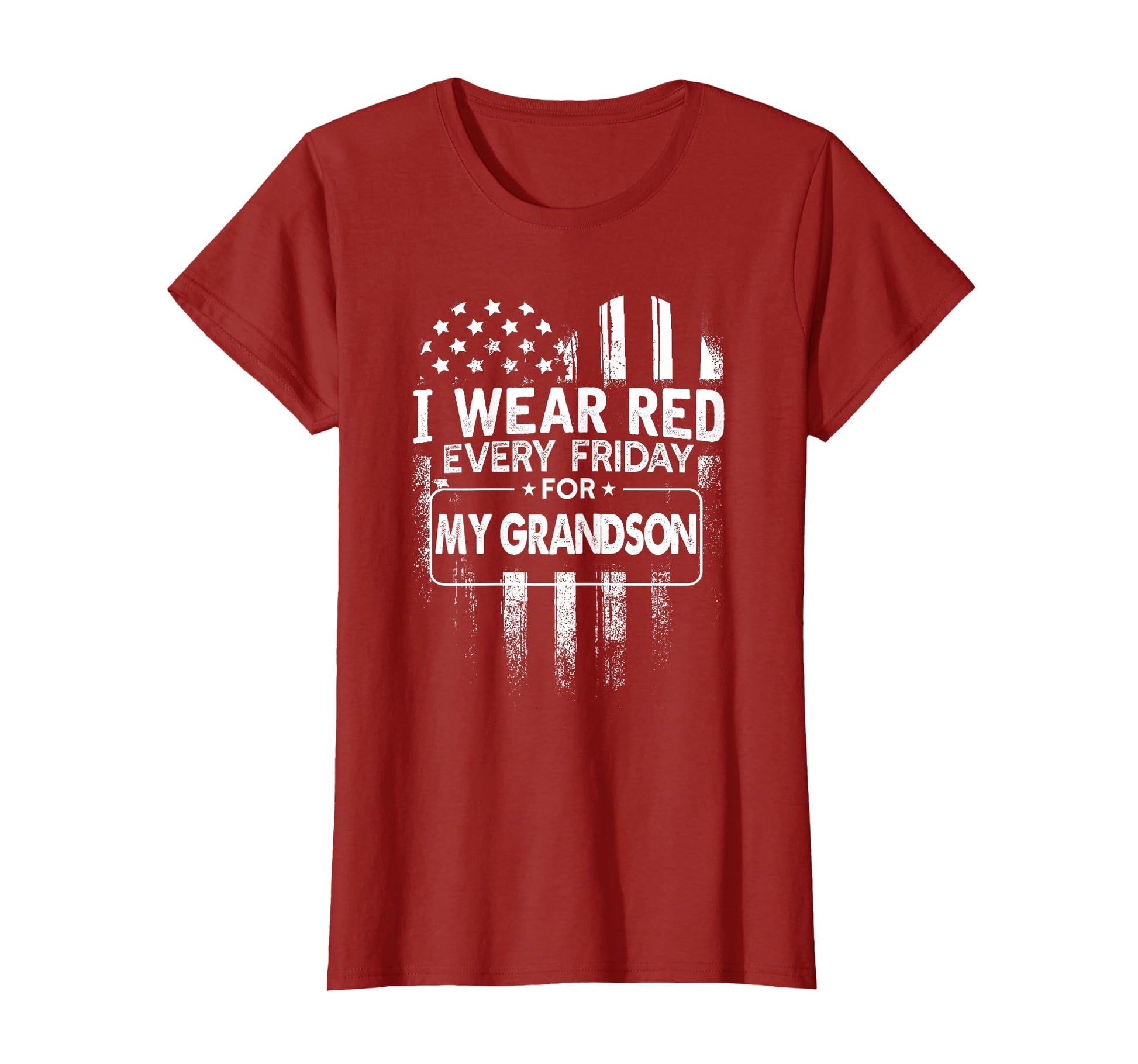 I Wear Red Every Friday My Grandson T-Shirt - Aesthetic Graphic Men Women - T-Shirt, Sweatshirt, Hoodie