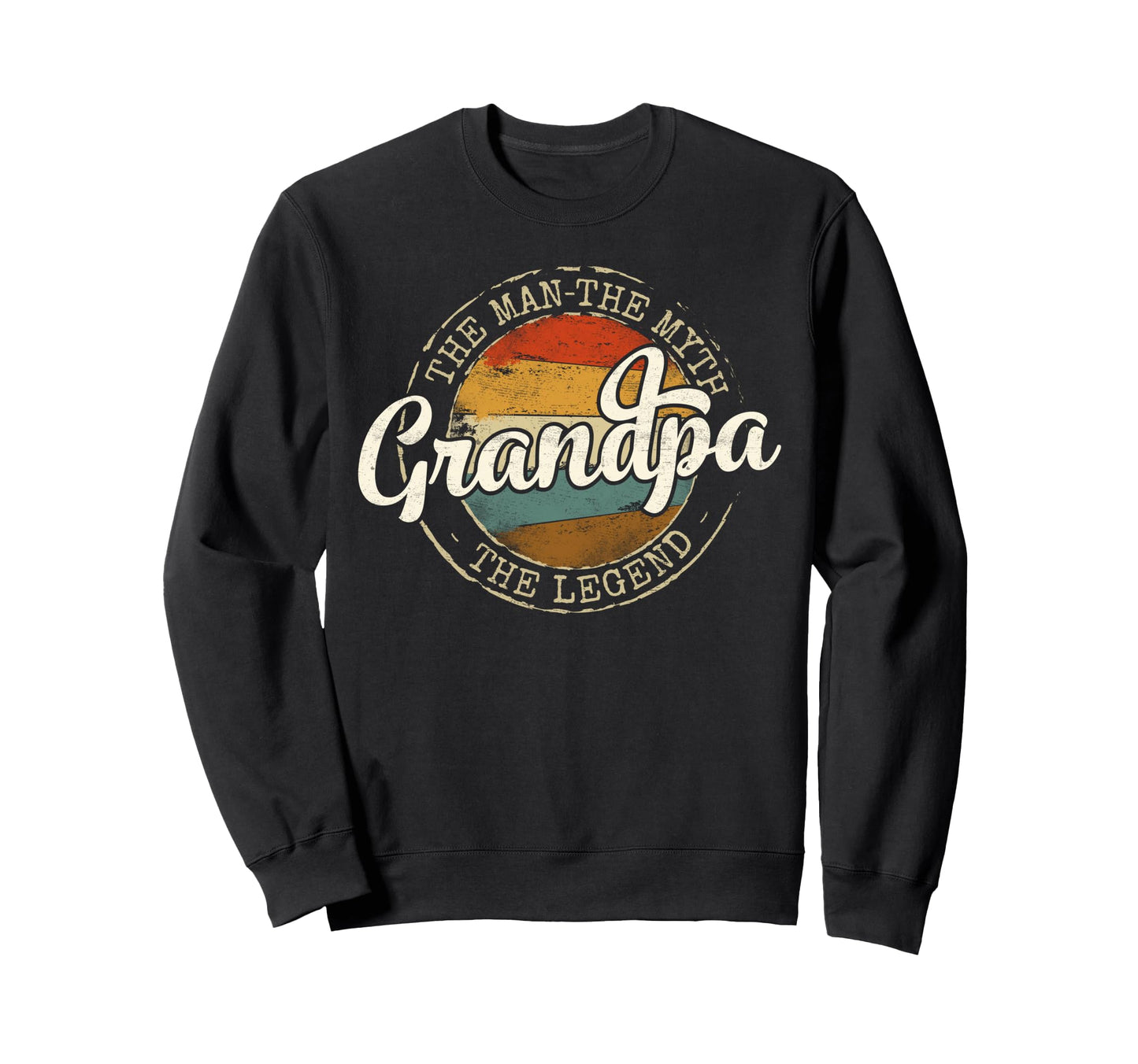 Grandpa Myth Legend Stamp Fathers Sweatshirt - Unique Graphic for Adults - T-Shirt, Sweatshirt, Hoodie