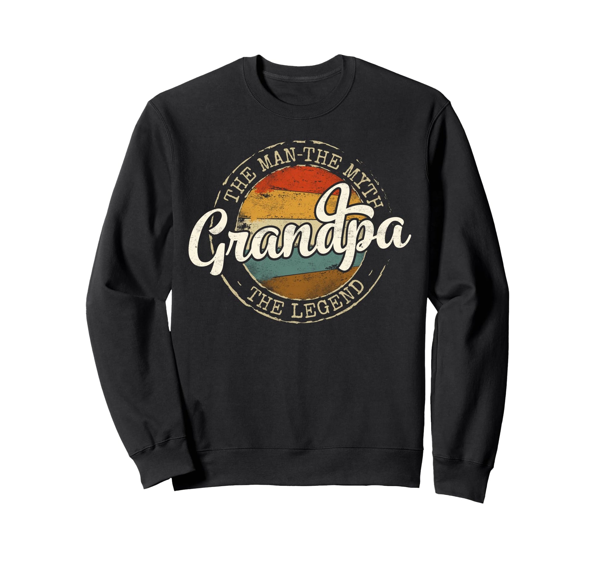 Grandpa Myth Legend Stamp Fathers Sweatshirt - Unique Graphic for Adults - T-Shirt, Sweatshirt, Hoodie