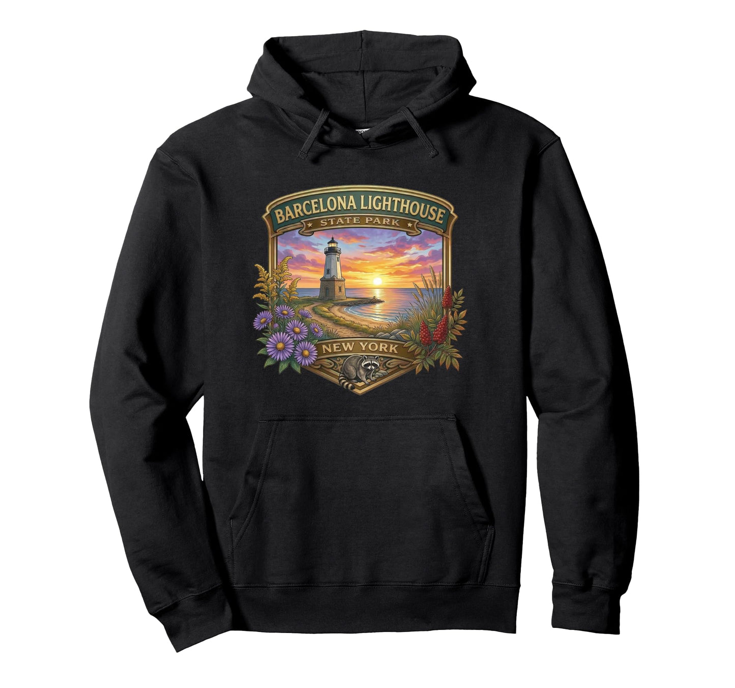 Barcelona Lighthouse State Park New York Hoodie - Novelty Apparel Unisex - T-Shirt, Sweatshirt, Hoodie
