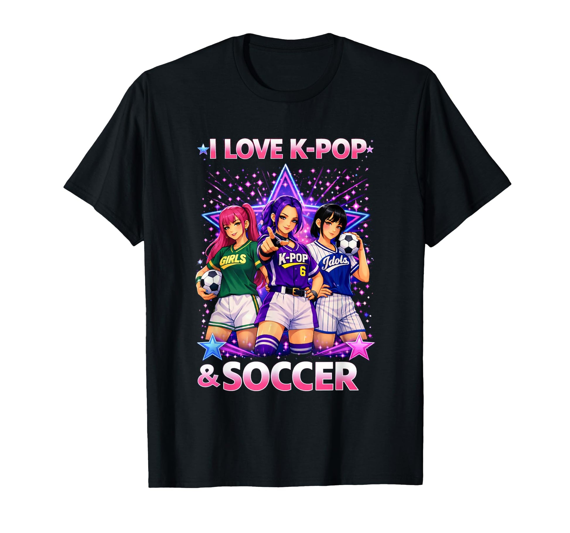 I Love K Pop And Soccer T-Shirt - Graphic Print Men Women - T-Shirt, Sweatshirt, Hoodie