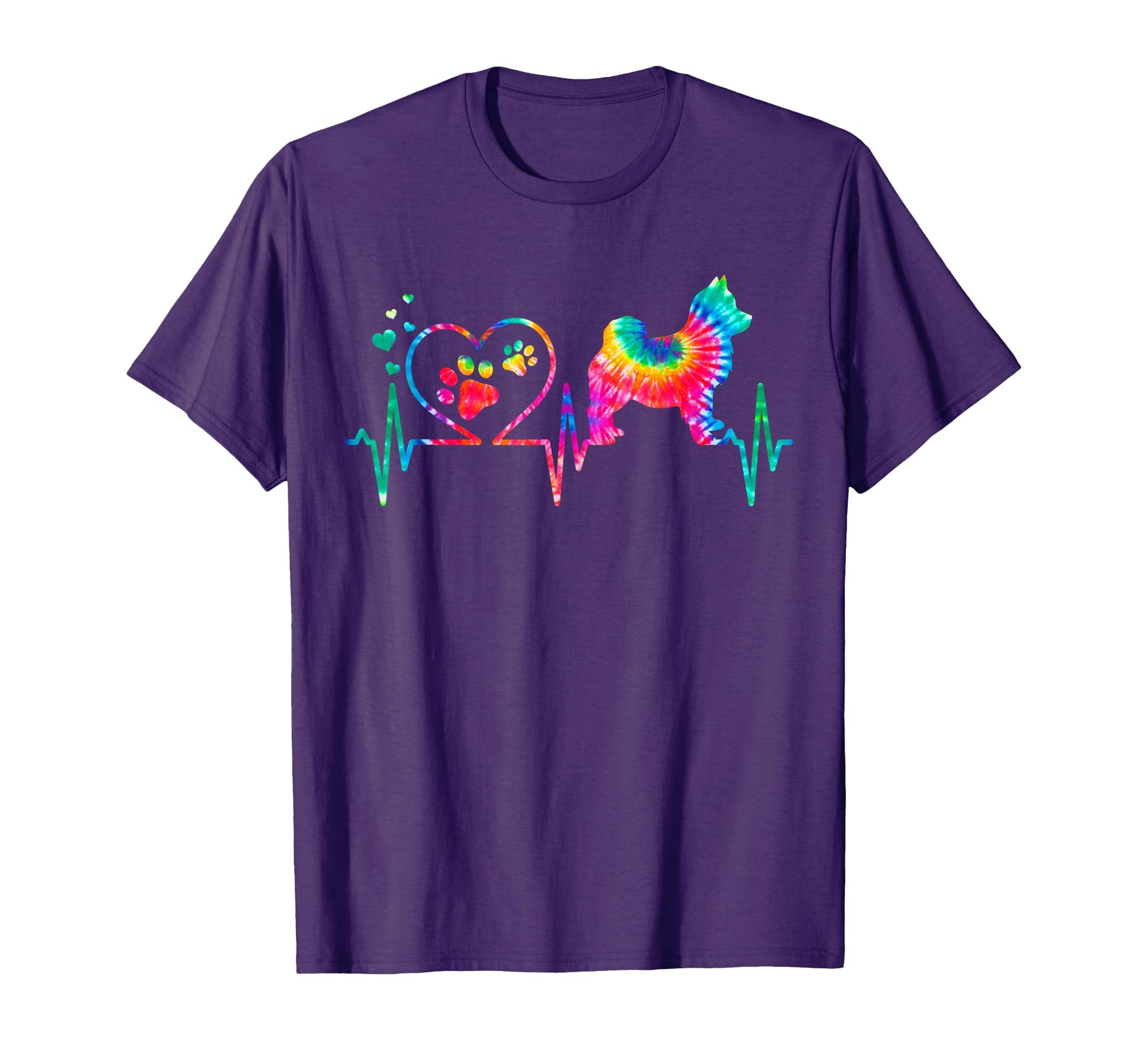 Pomsky Mom Dad Heartbeat Tie Dye T-Shirt - Fun Novelty Design Men Women - T-Shirt, Sweatshirt, Hoodie