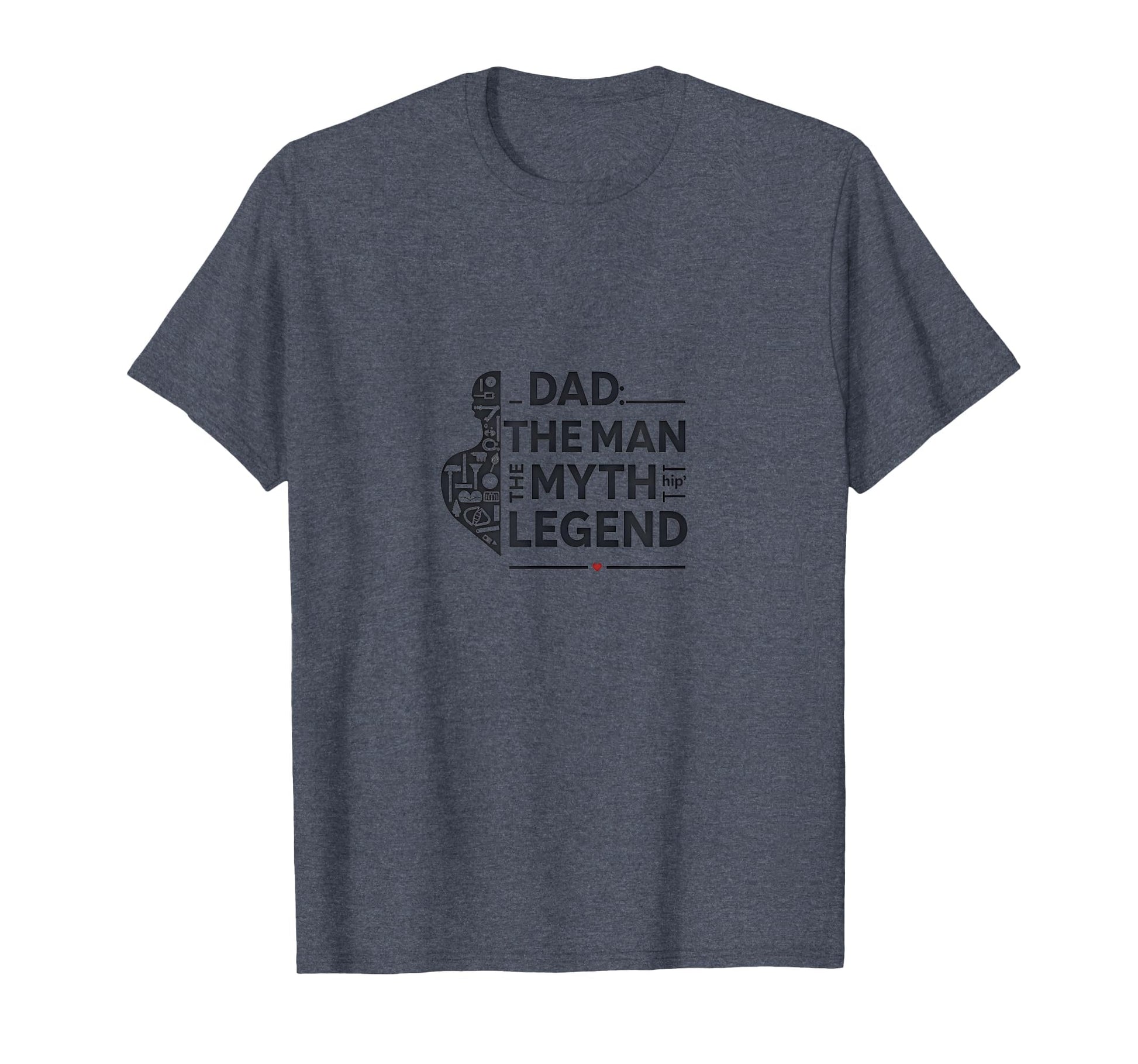 Dad Myth Legend Heather Blue T-Shirt - Custom Art Print Men Women - T-Shirt, Sweatshirt, Hoodie