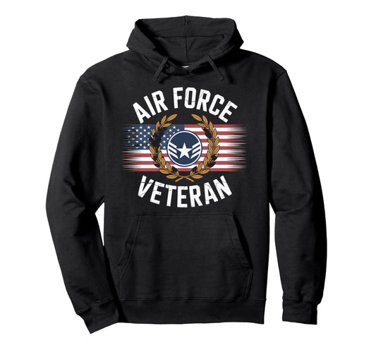Air Force Veteran Us American Flag Hoodie - Minimalist Print for Adults - T-Shirt, Sweatshirt, Hoodie