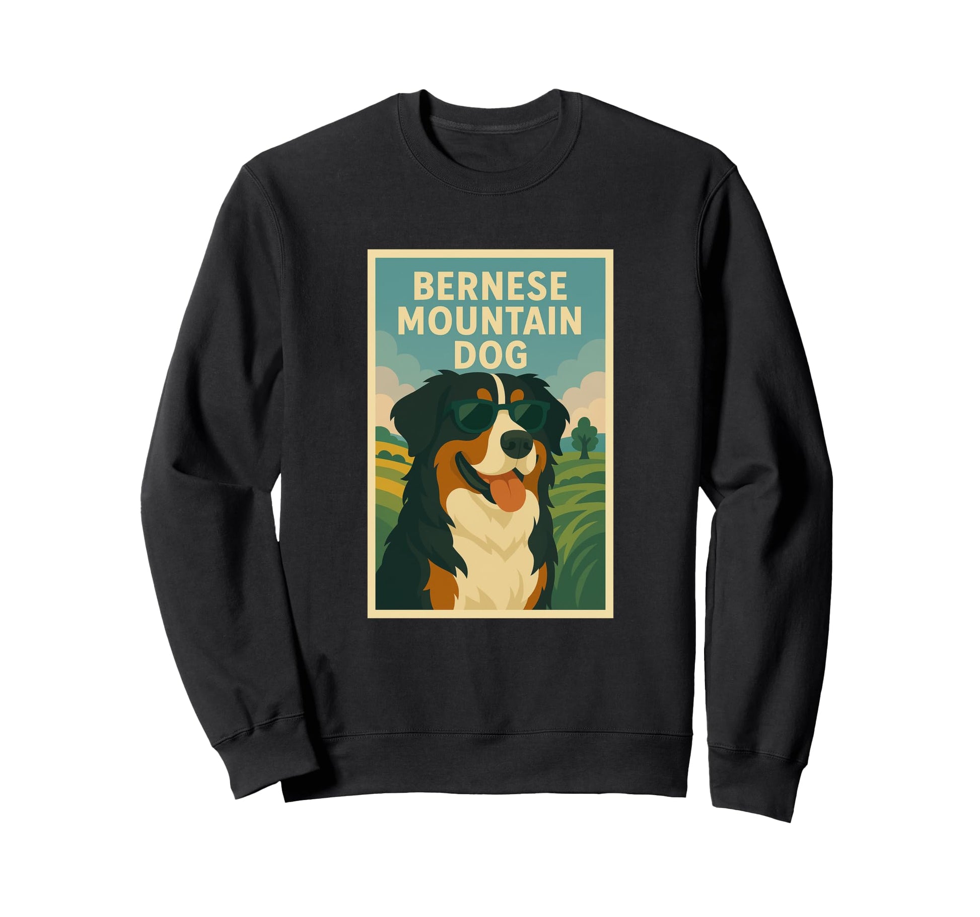 Bernese Mountain Dog Art Minimalist Pop Sweatshirt - Graphic Print Unisex - T-Shirt, Sweatshirt, Hoodie
