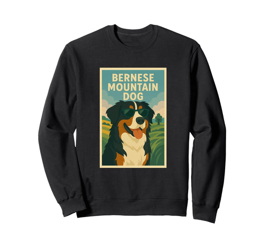 Bernese Mountain Dog Art Minimalist Pop Sweatshirt - Graphic Print Unisex - T-Shirt, Sweatshirt, Hoodie