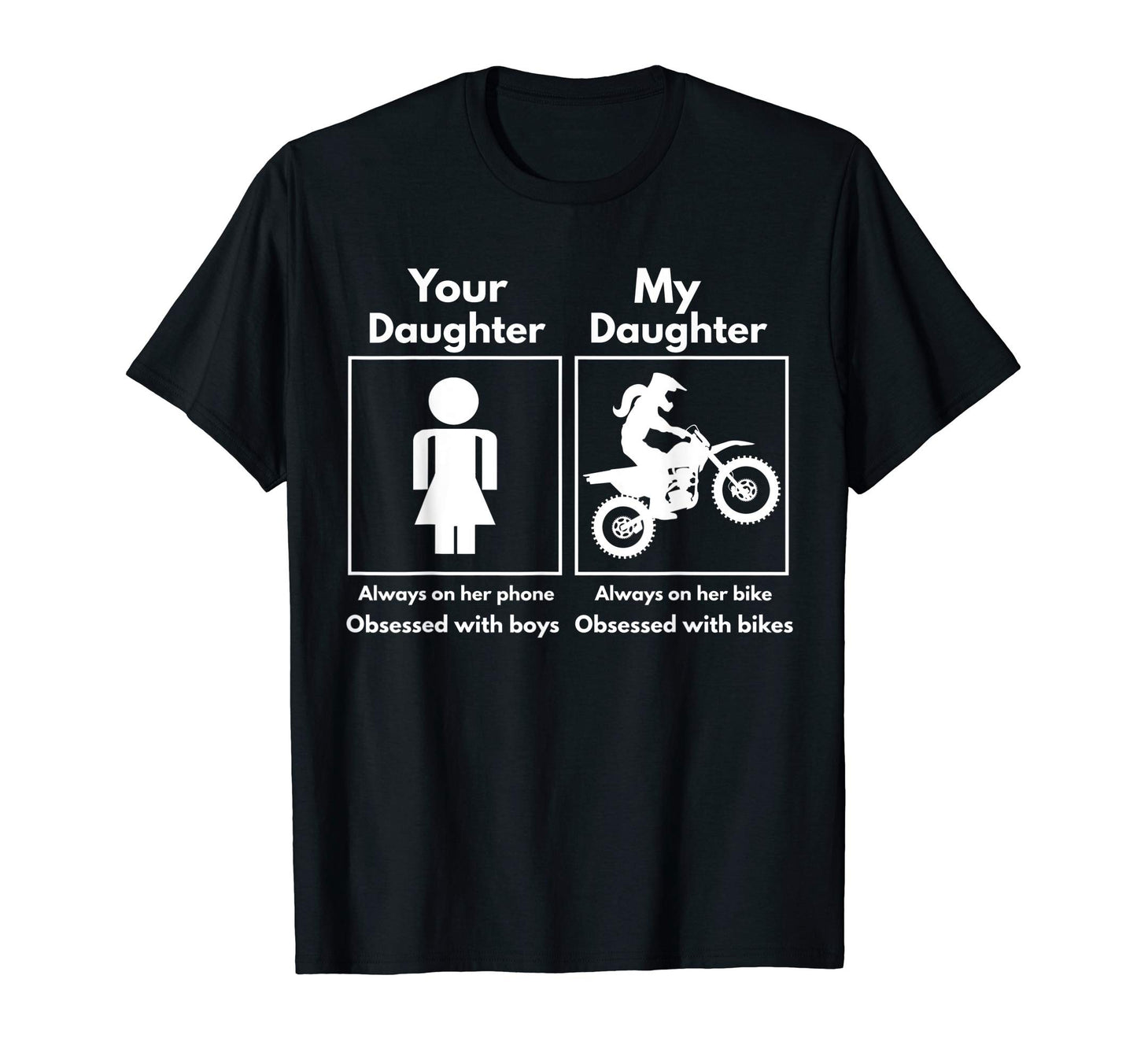 Funny Motocross Daughter Mom Or Dad T-Shirt - Fun Novelty Design Men Women - T-Shirt, Sweatshirt, Hoodie