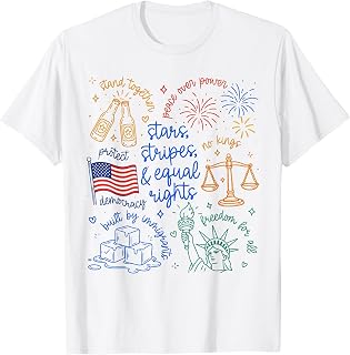 Stars Stripes & Equal Right Doodle USA Political Liberal T-Shirt Unisex T-shirt, Sweatshirt, Hoodie, Long Sleeve Tee - T-Shirt, Sweatshirt, Hoodie