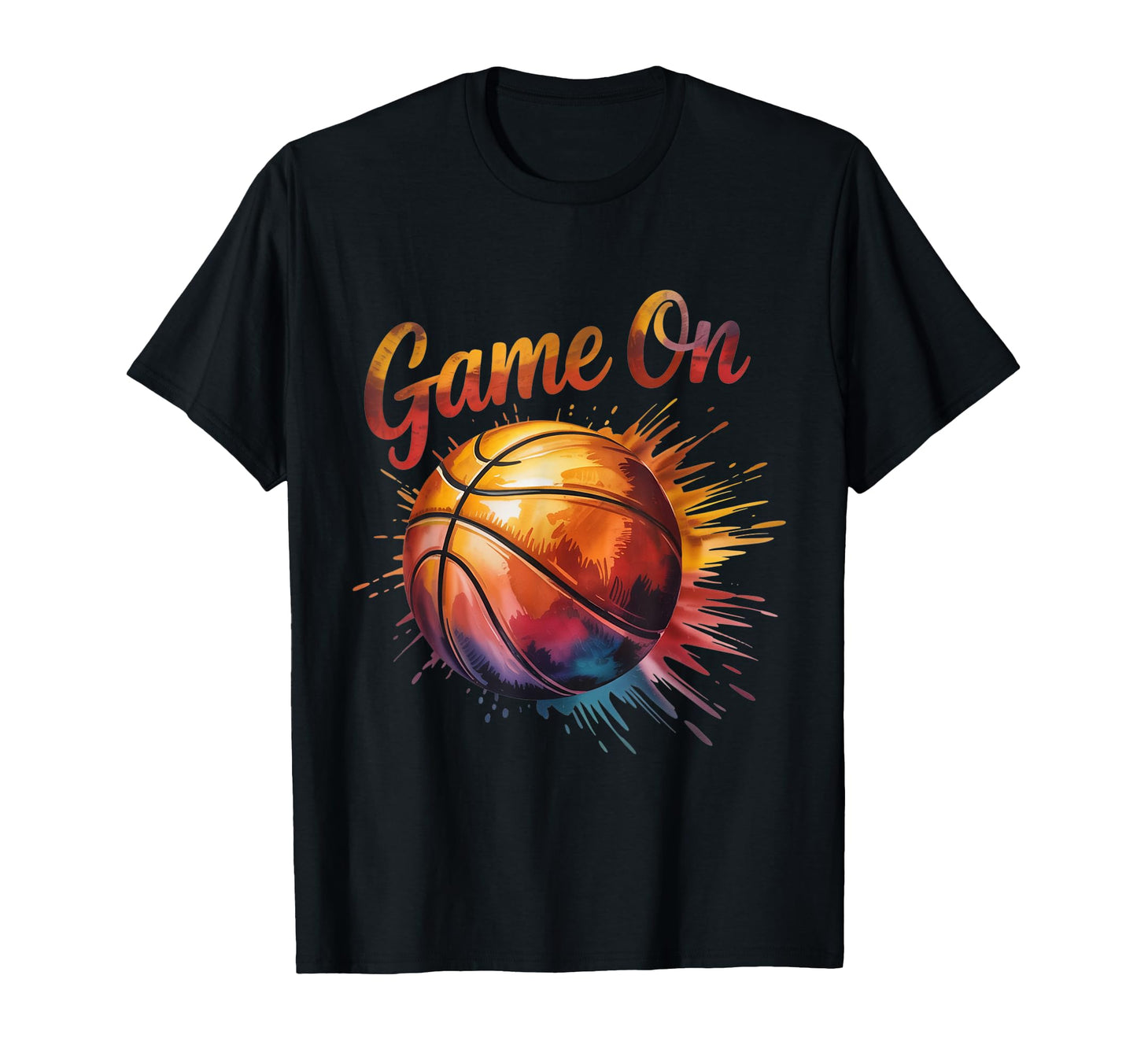 Game Watercolor Basketball Ball Graffiti T-Shirt - Minimalist Print Unisex - T-Shirt, Sweatshirt, Hoodie