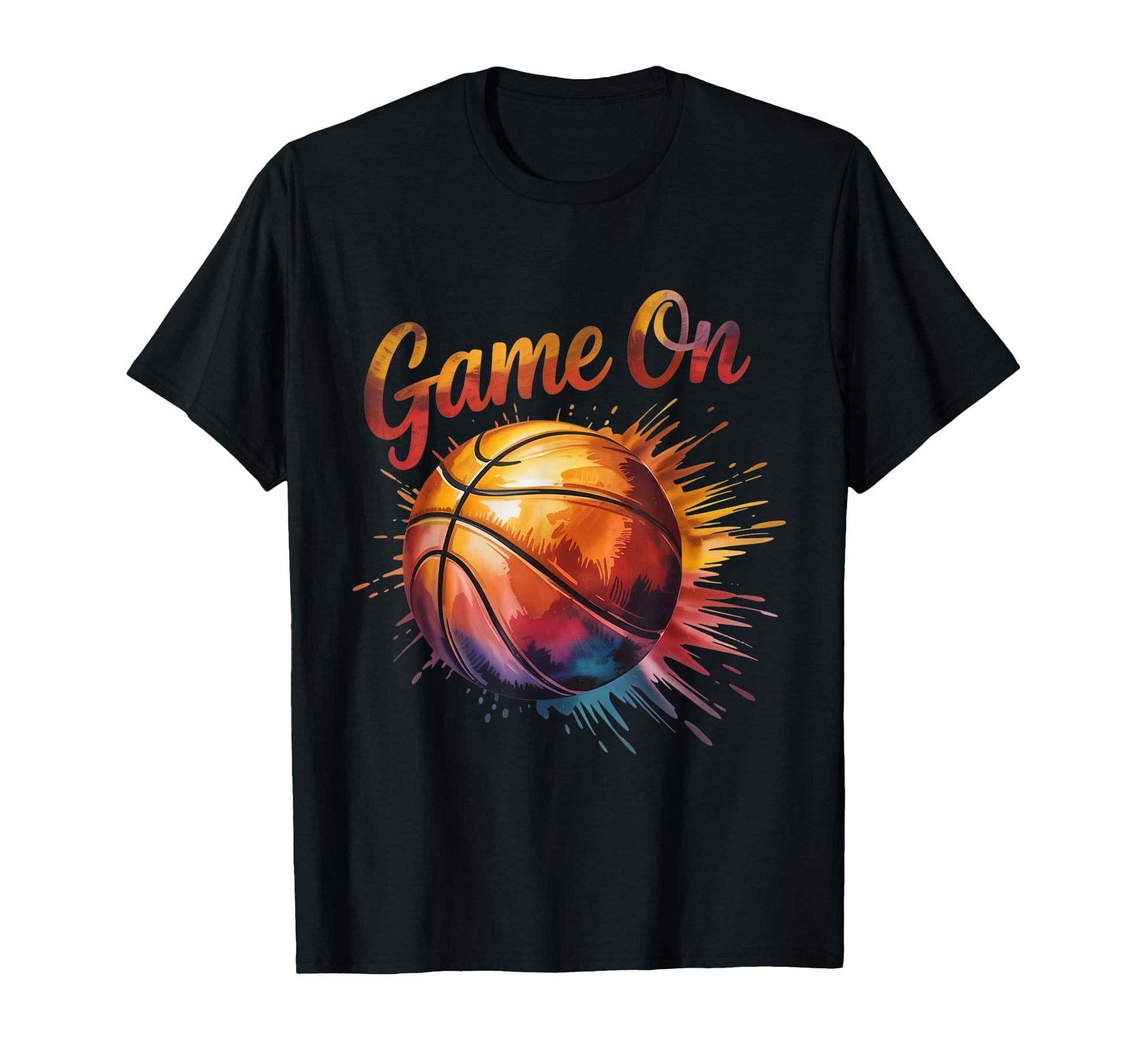 Game Watercolor Basketball Ball Graffiti T-Shirt - Minimalist Print Unisex - T-Shirt, Sweatshirt, Hoodie