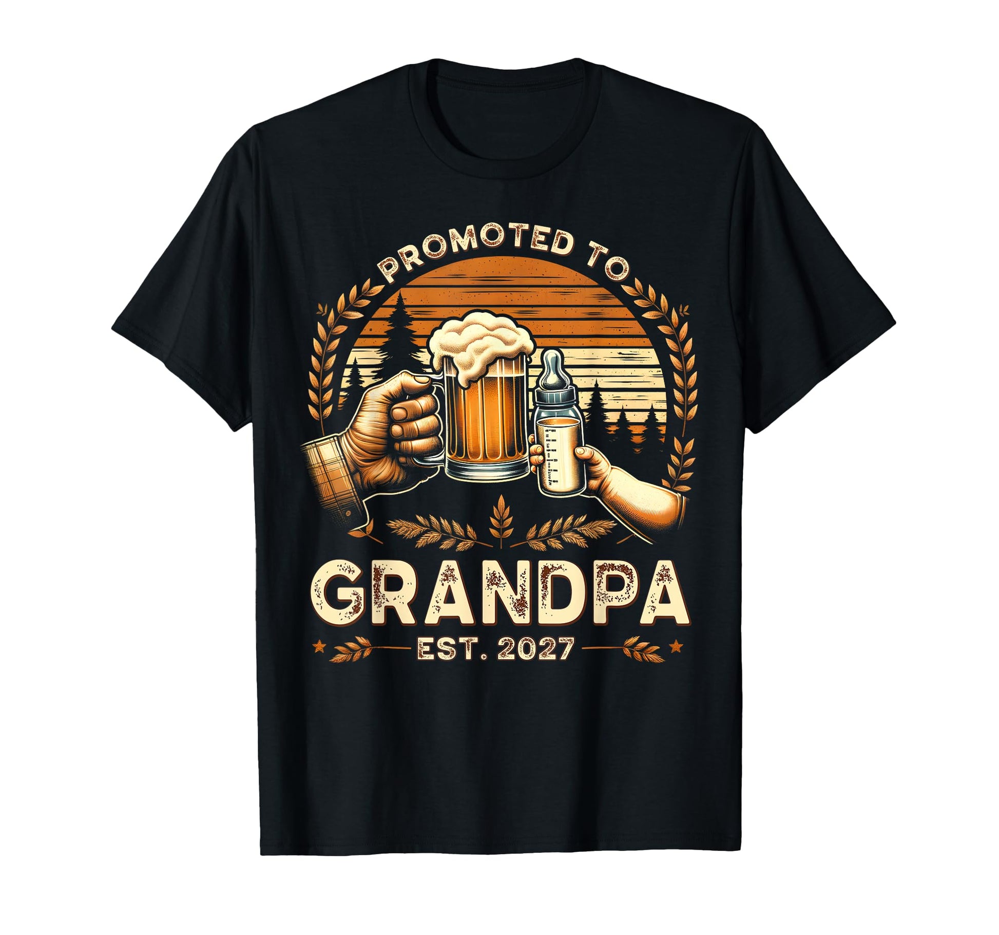 Promoted To Grandpa 2027 Funny New T-Shirt - Minimalist Print Unisex - T-Shirt, Sweatshirt, Hoodie