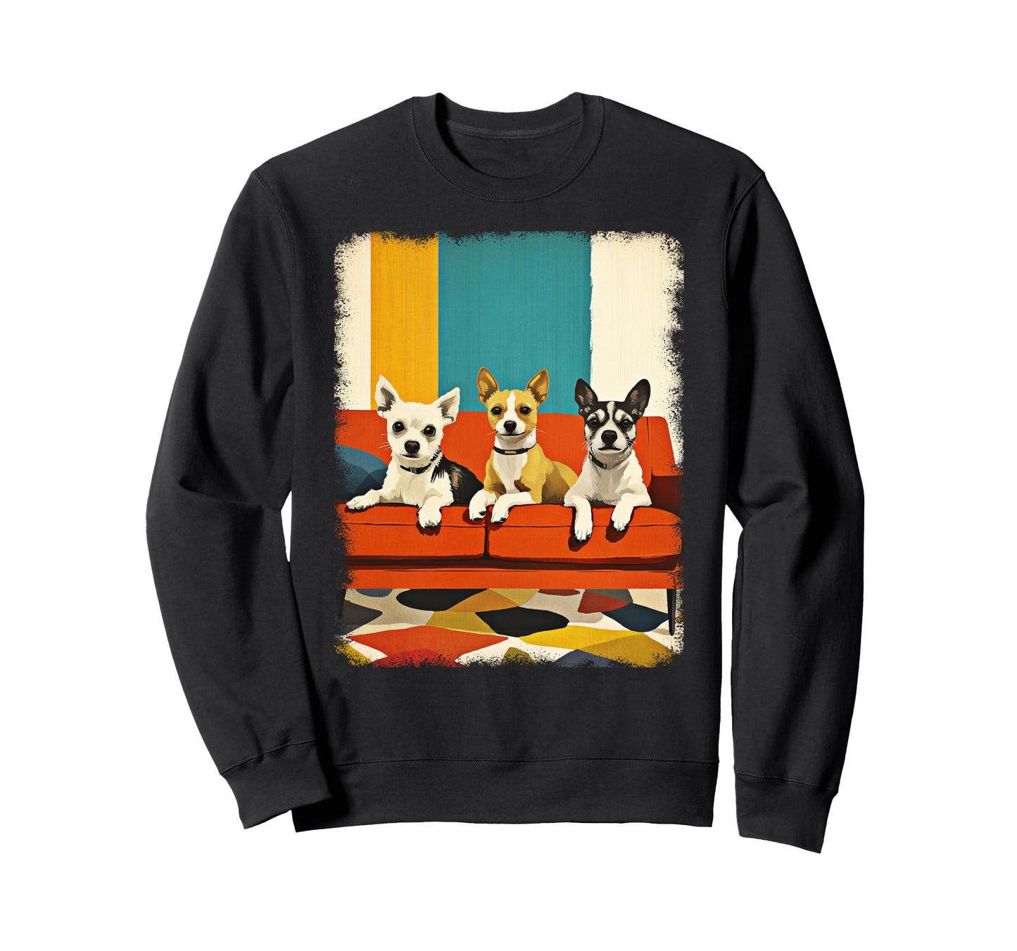 Mid Century Modern Dogs 50S 60S Sweatshirt - Custom Art Print for Adults - T-Shirt, Sweatshirt, Hoodie