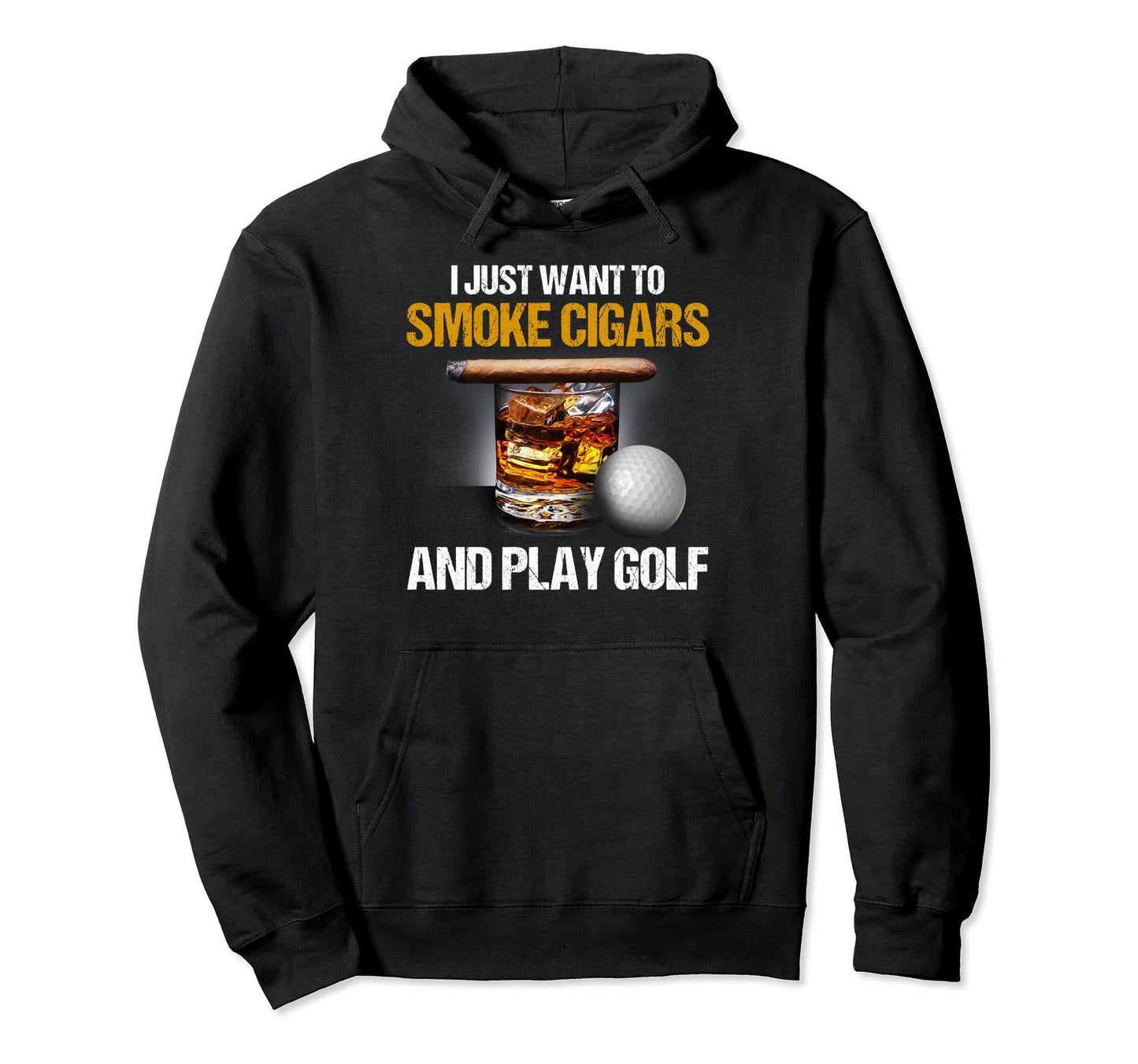 I Just Want To Smoke Cigars And Play Hoodie - Minimalist Print for Adults - T-Shirt, Sweatshirt, Hoodie