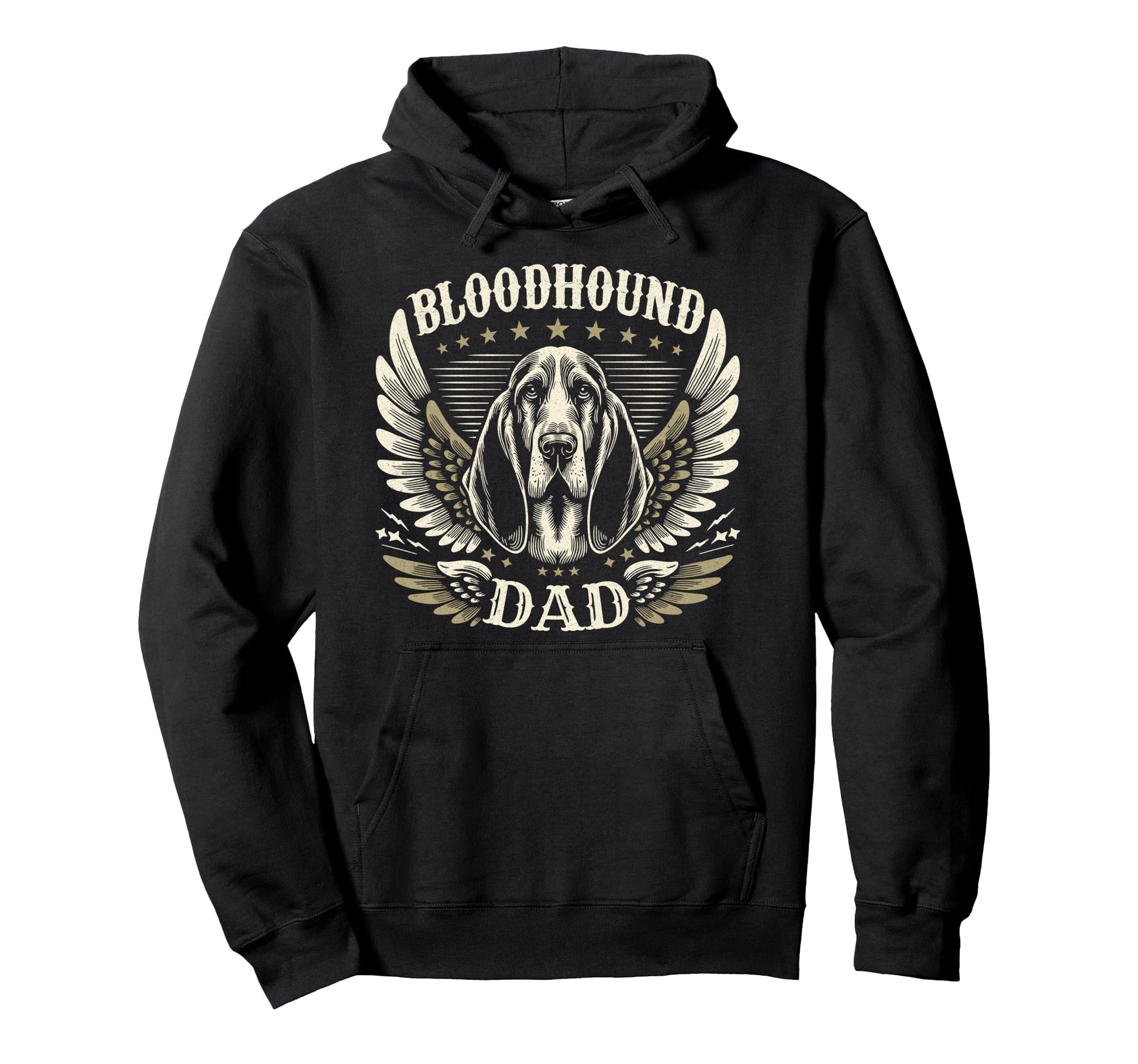 Bloodhound Dad Biker Wings Metal Hoodie - Streetwear Style for Adults - T-Shirt, Sweatshirt, Hoodie