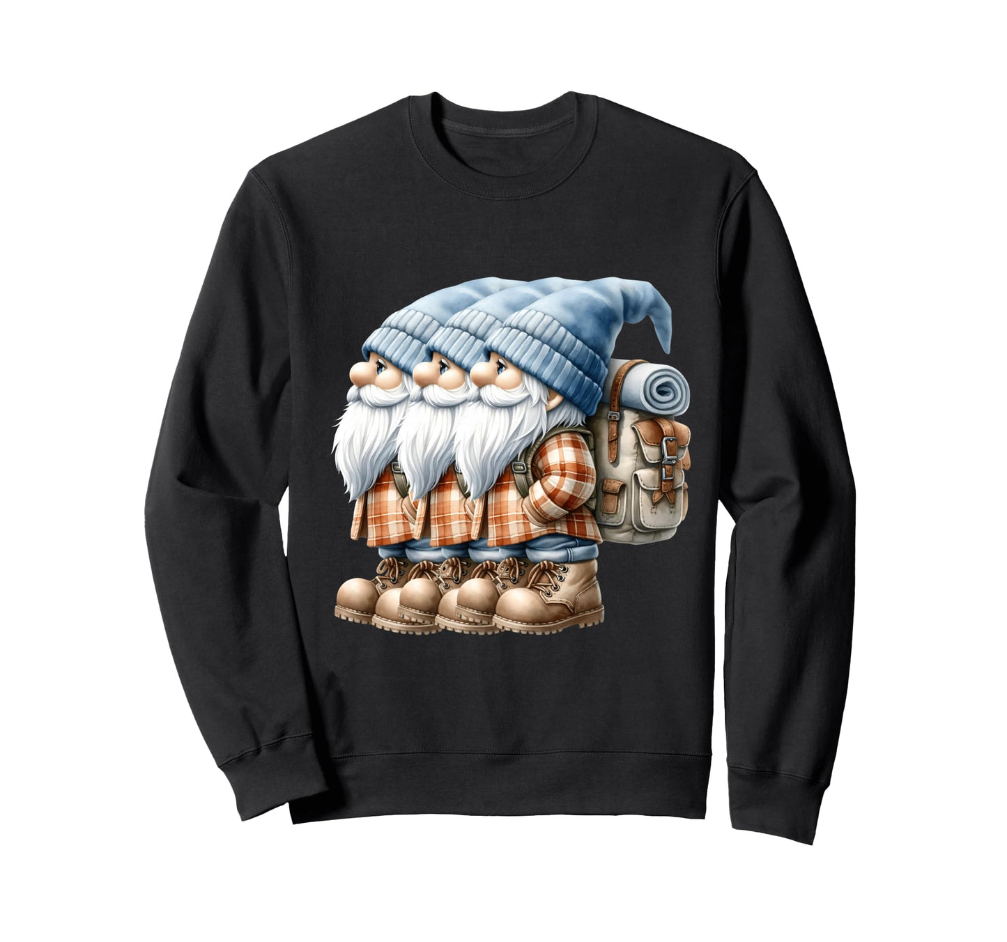 Hiker Gnomes Hiking And Camping Sweatshirt - Streetwear Style Men Women - T-Shirt, Sweatshirt, Hoodie