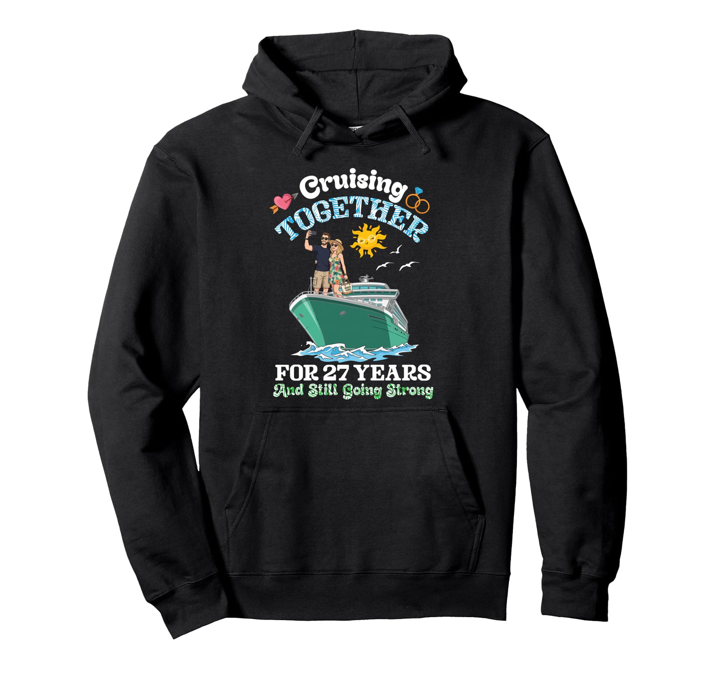 Cruising Together 27 Years Strong 27Th Hoodie - Minimalist Print Men Women - T-Shirt, Sweatshirt, Hoodie