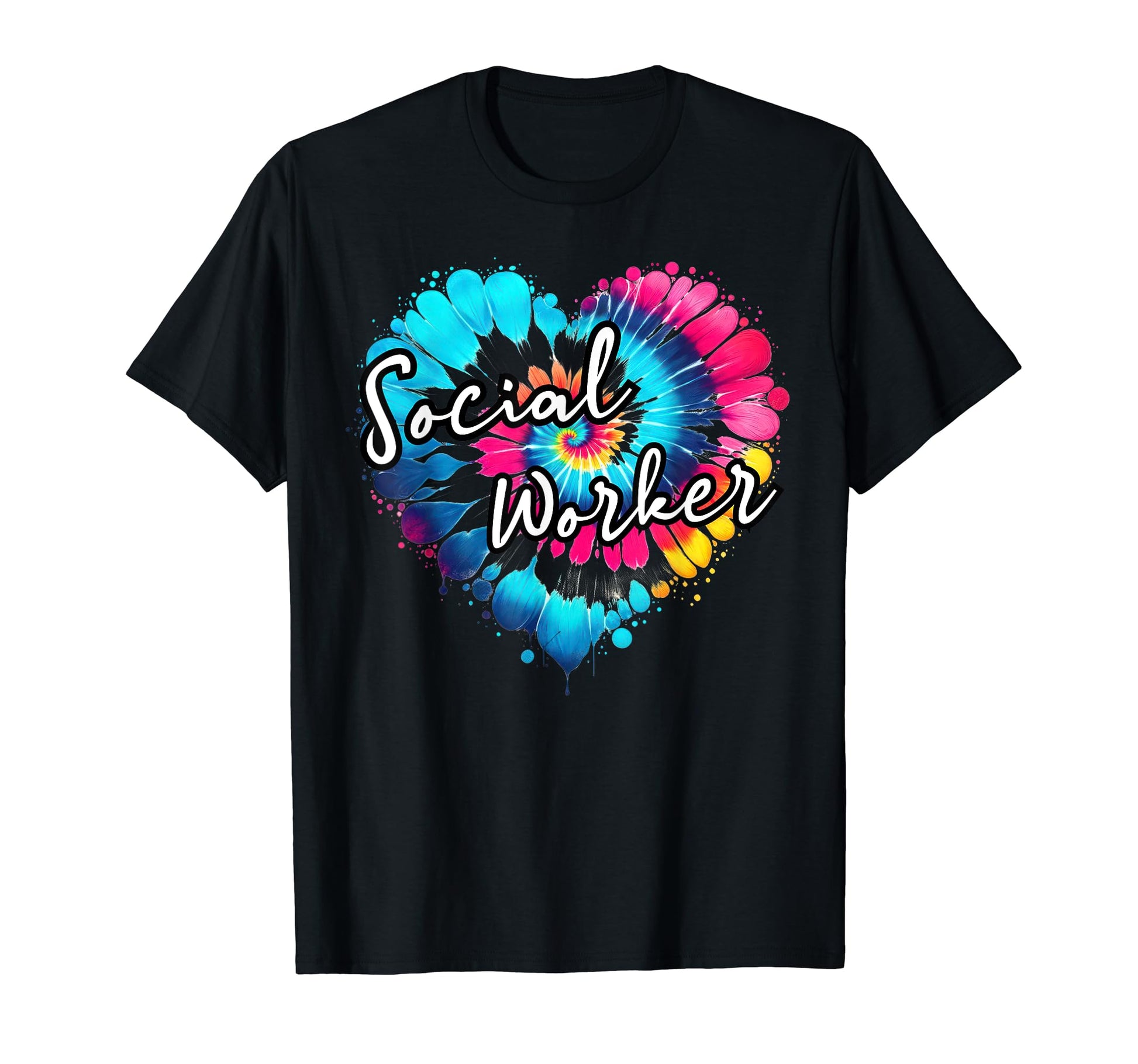 Social Work Month Tie Dye Heart Child T-Shirt - Unique Graphic Men Women - T-Shirt, Sweatshirt, Hoodie