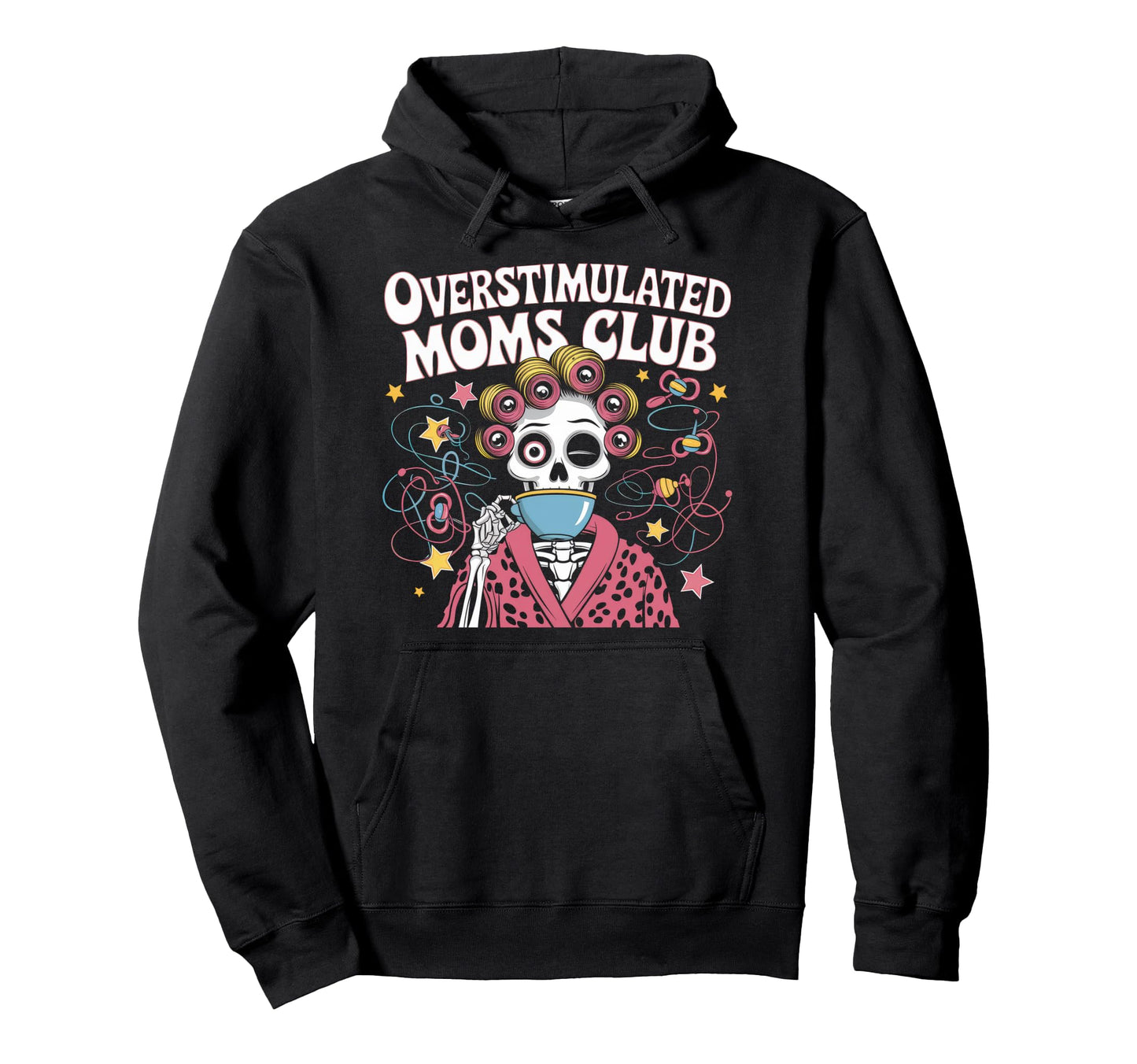 Overstimulated Moms Club Mom Hoodie - Minimalist Print Men Women - T-Shirt, Sweatshirt, Hoodie
