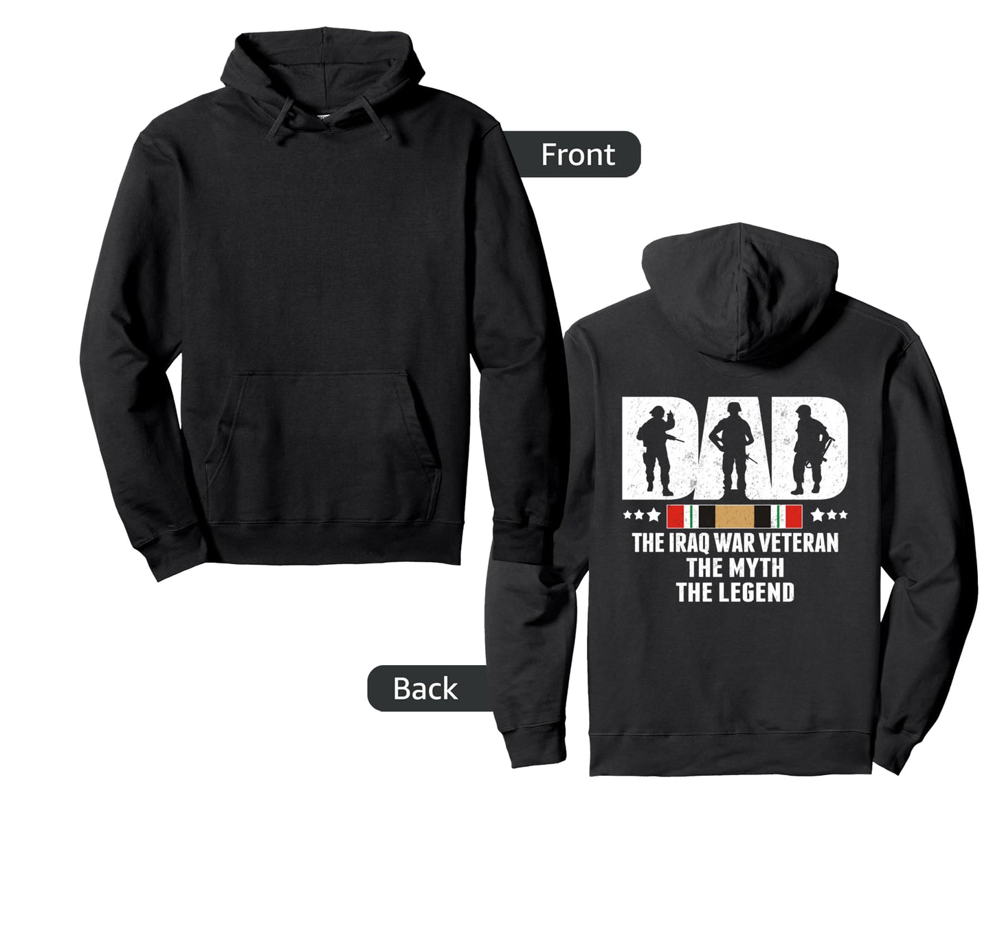 Dad Iraq War Veteran Myth Legend Proud Hoodie - Minimalist Print Men Women - T-Shirt, Sweatshirt, Hoodie