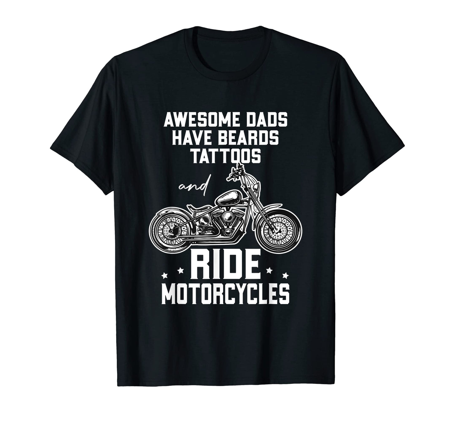 Mens Awesome Dads Have Beards Tattoos T-Shirt - Graphic Print for Adults - T-Shirt, Sweatshirt, Hoodie
