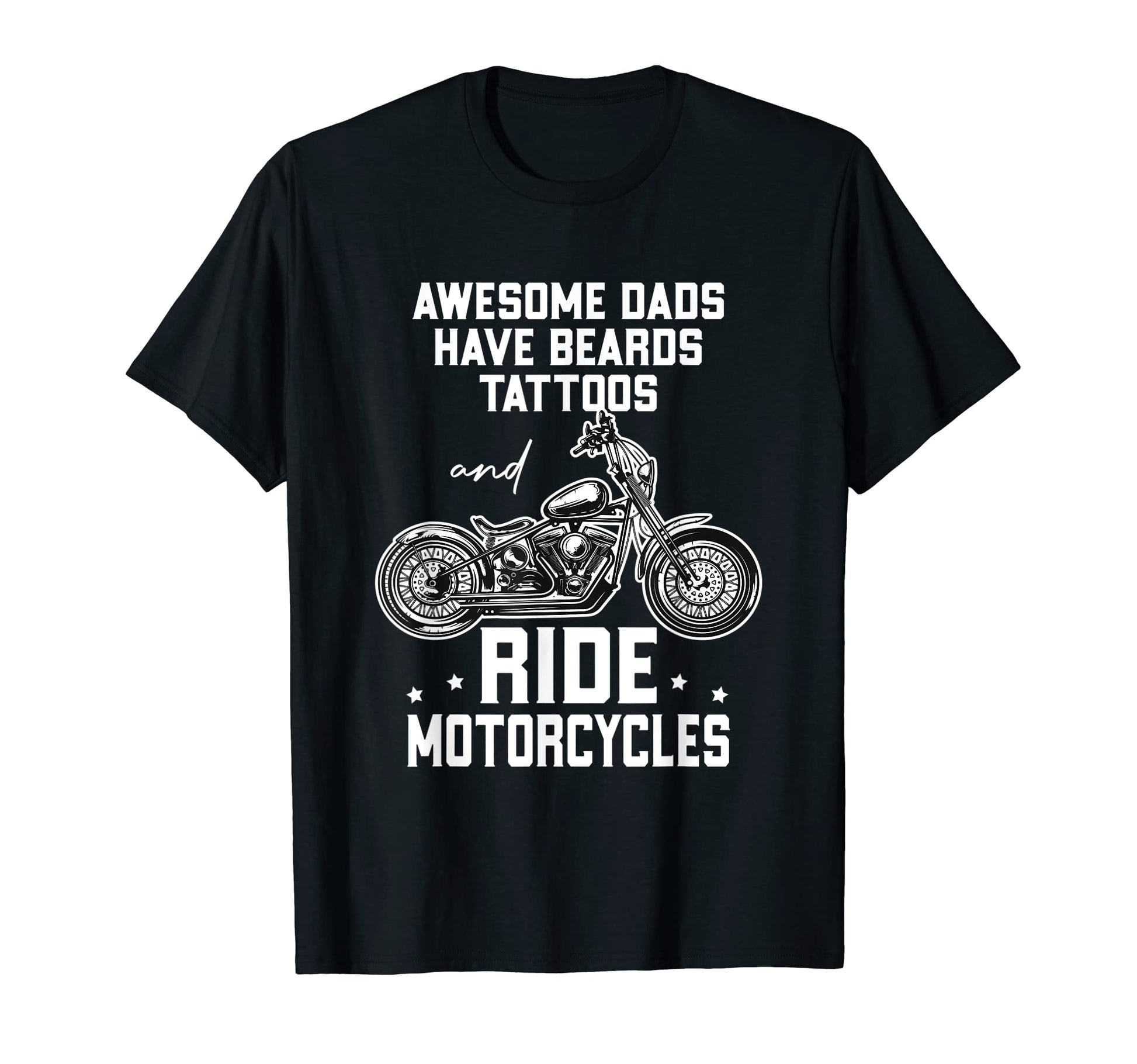 Mens Awesome Dads Have Beards Tattoos T-Shirt - Graphic Print for Adults - T-Shirt, Sweatshirt, Hoodie