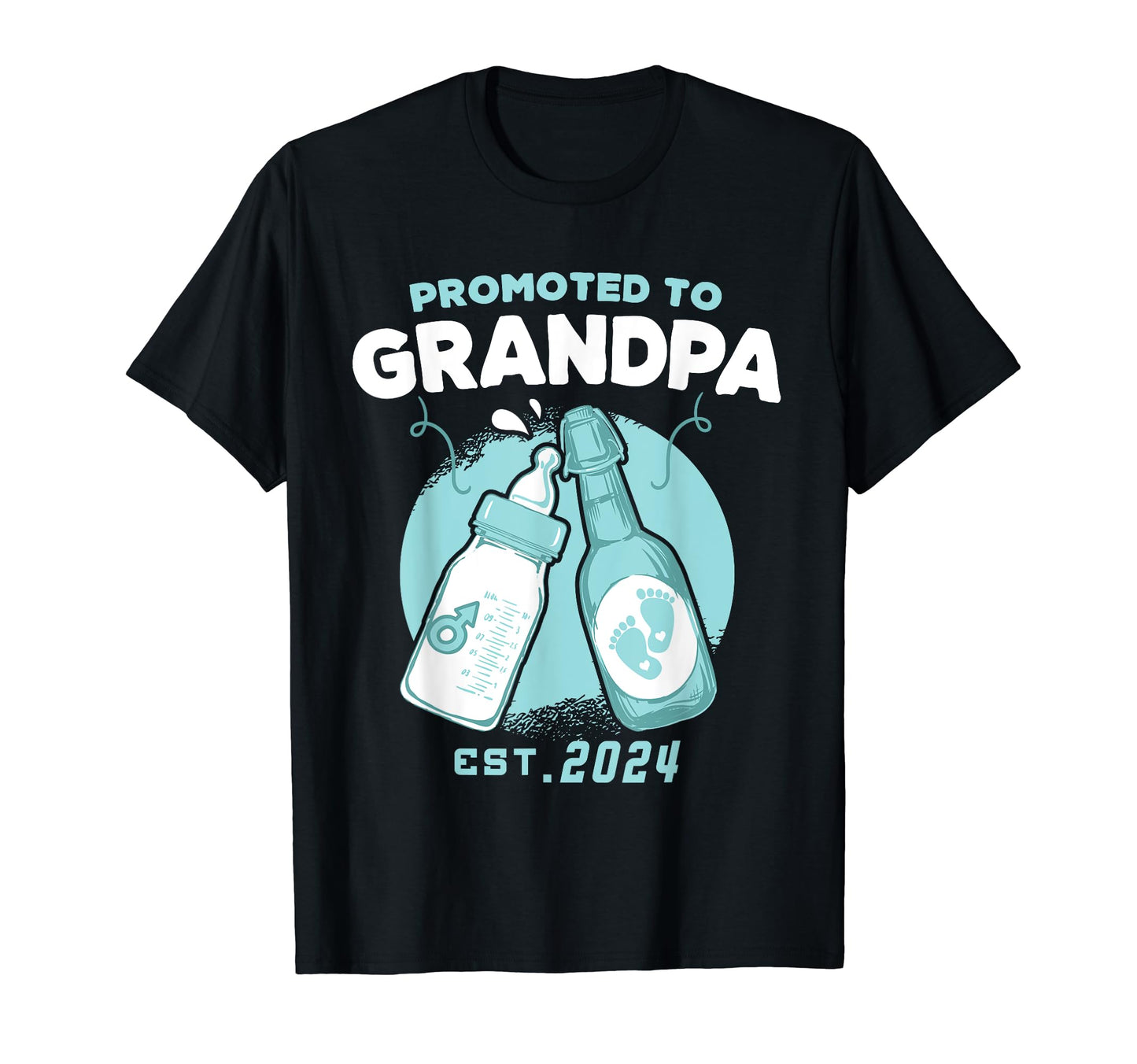 Est 2024 Grandpa Promoted To Grandpa T-Shirt - Aesthetic Graphic Unisex - T-Shirt, Sweatshirt, Hoodie
