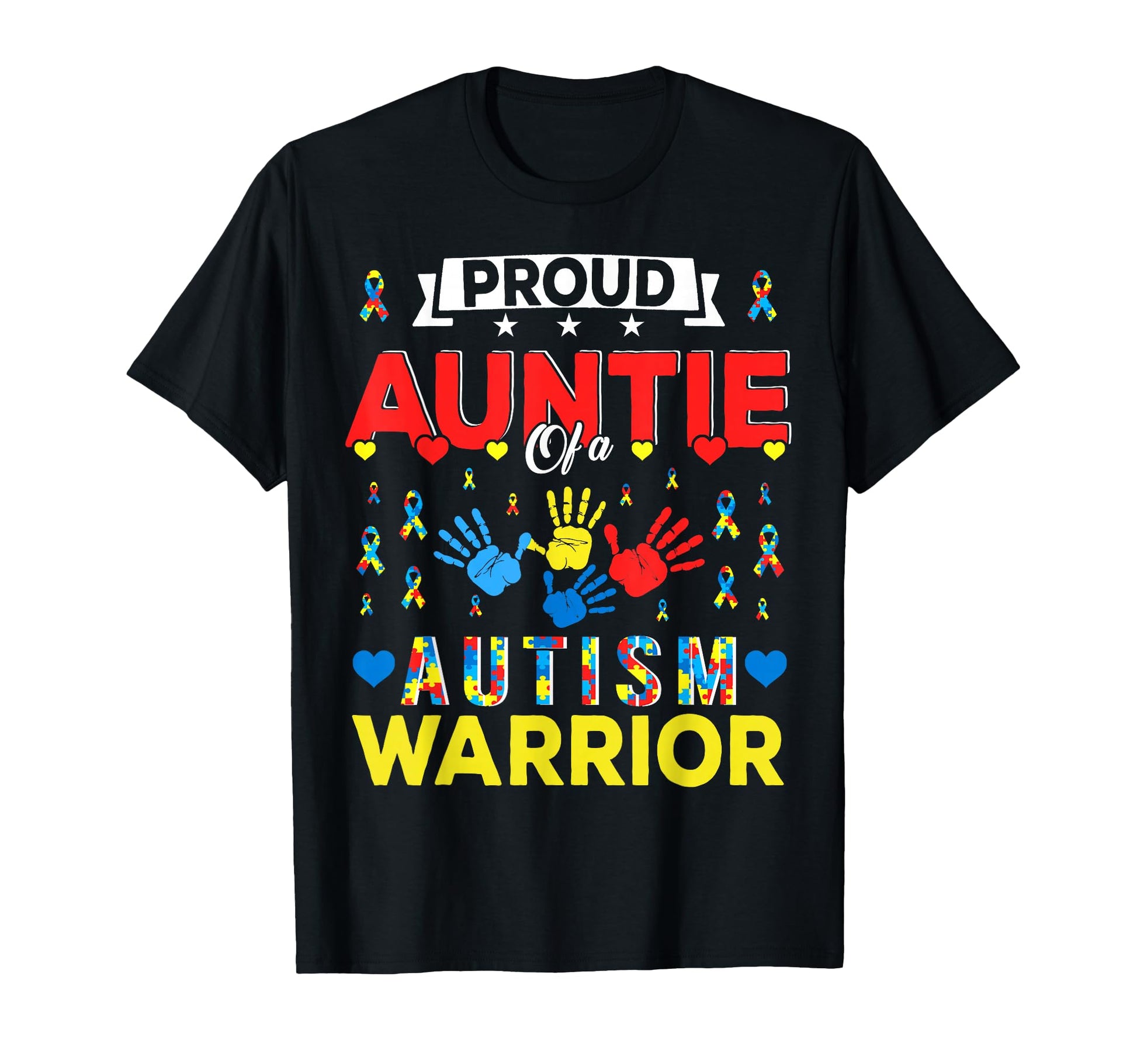 Proud Auntie Autism Warrior Autism T-Shirt - Graphic Print Men Women - T-Shirt, Sweatshirt, Hoodie