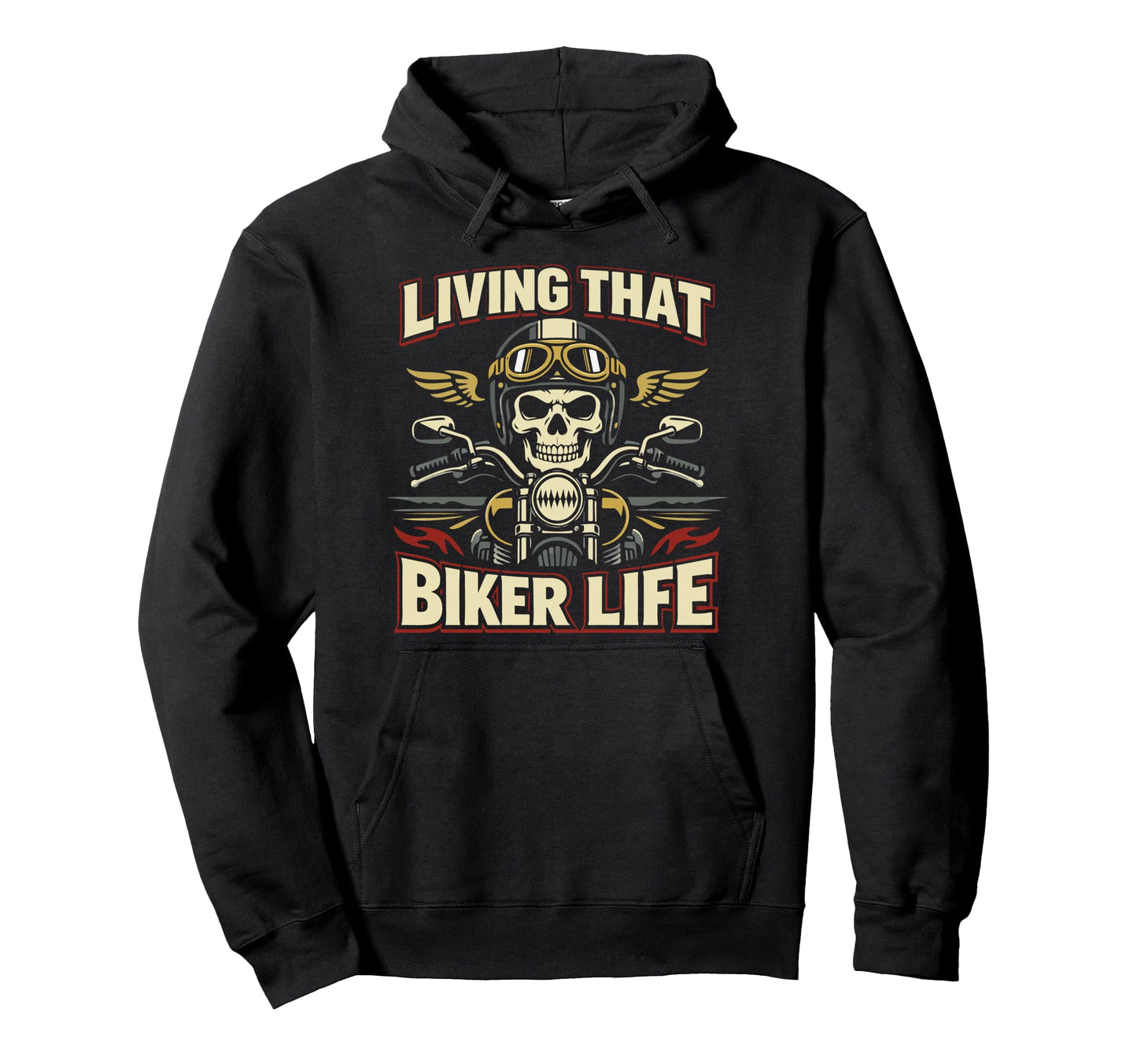Motorcycle Biker Living That Biker Hoodie - Aesthetic Graphic Men Women - T-Shirt, Sweatshirt, Hoodie