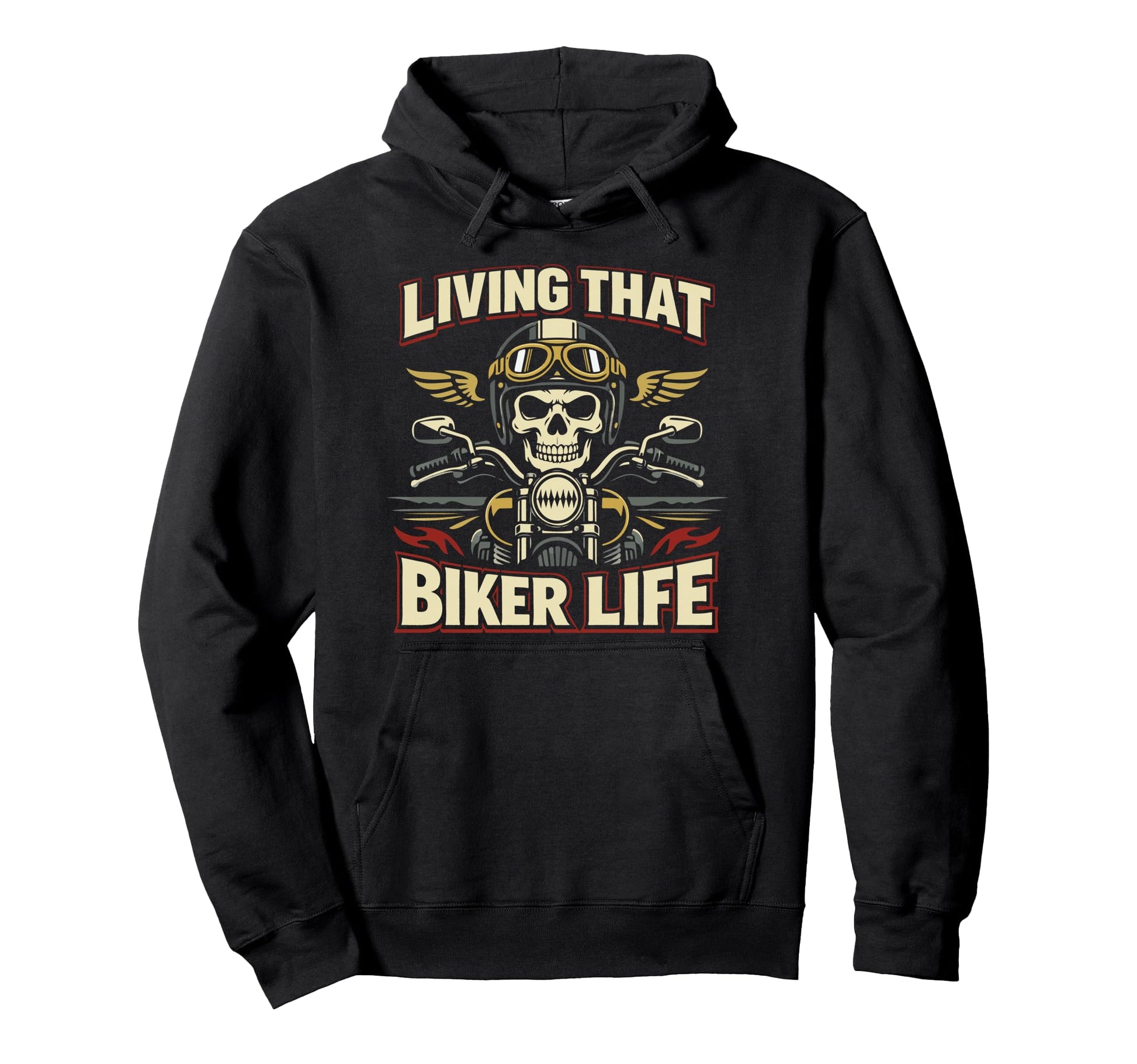 Motorcycle Biker Living That Biker Hoodie - Aesthetic Graphic Men Women - T-Shirt, Sweatshirt, Hoodie