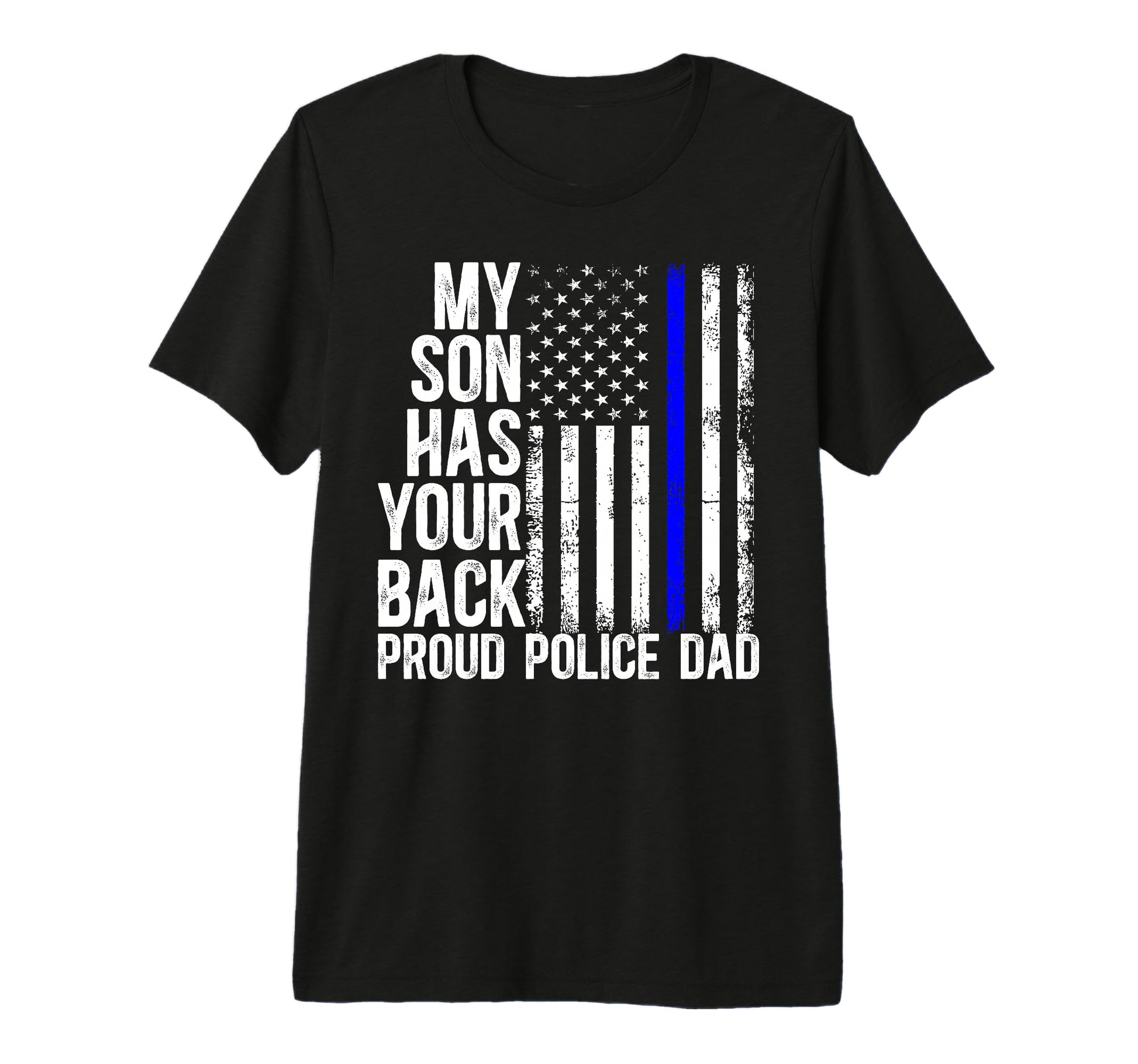 Mens Proud Police Dad Police Officer T-Shirt - Minimalist Print Men Women - T-Shirt, Sweatshirt, Hoodie