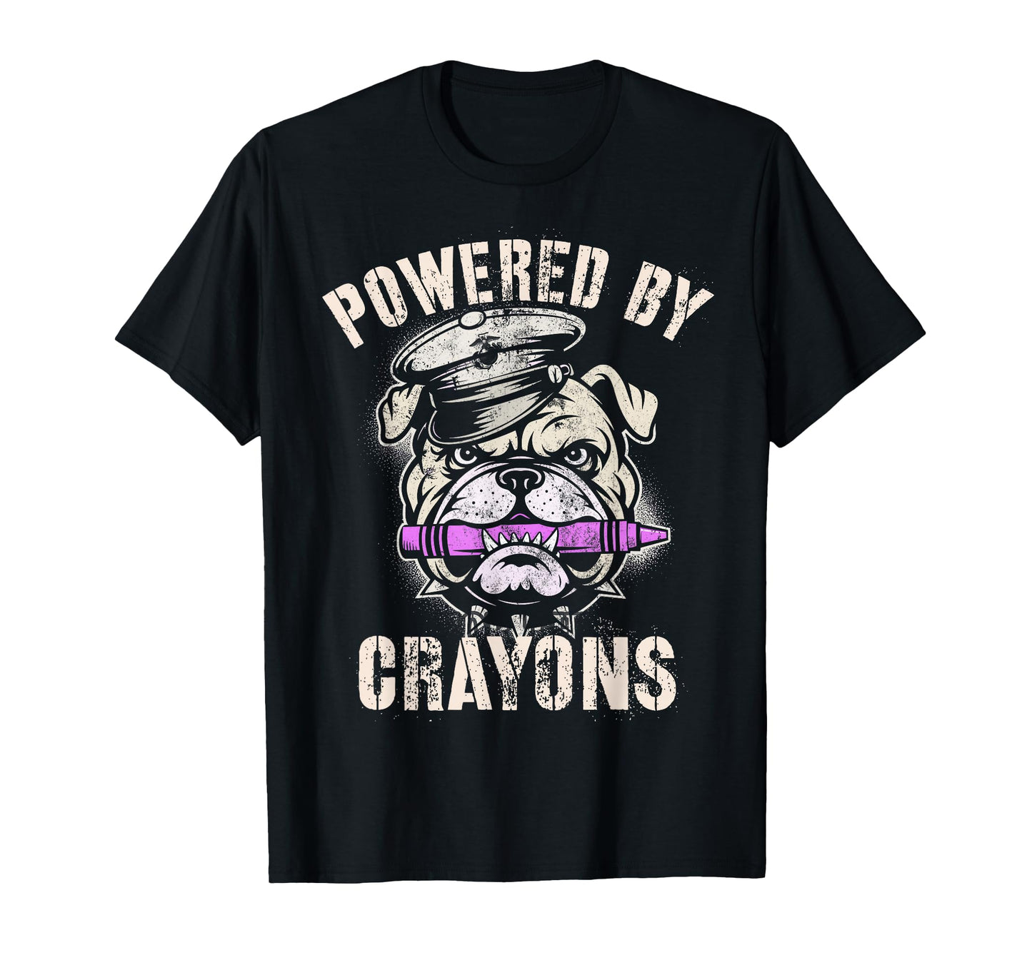 Bulldog Powered Crayons Bulldog T-Shirt - Aesthetic Graphic Men Women - T-Shirt, Sweatshirt, Hoodie