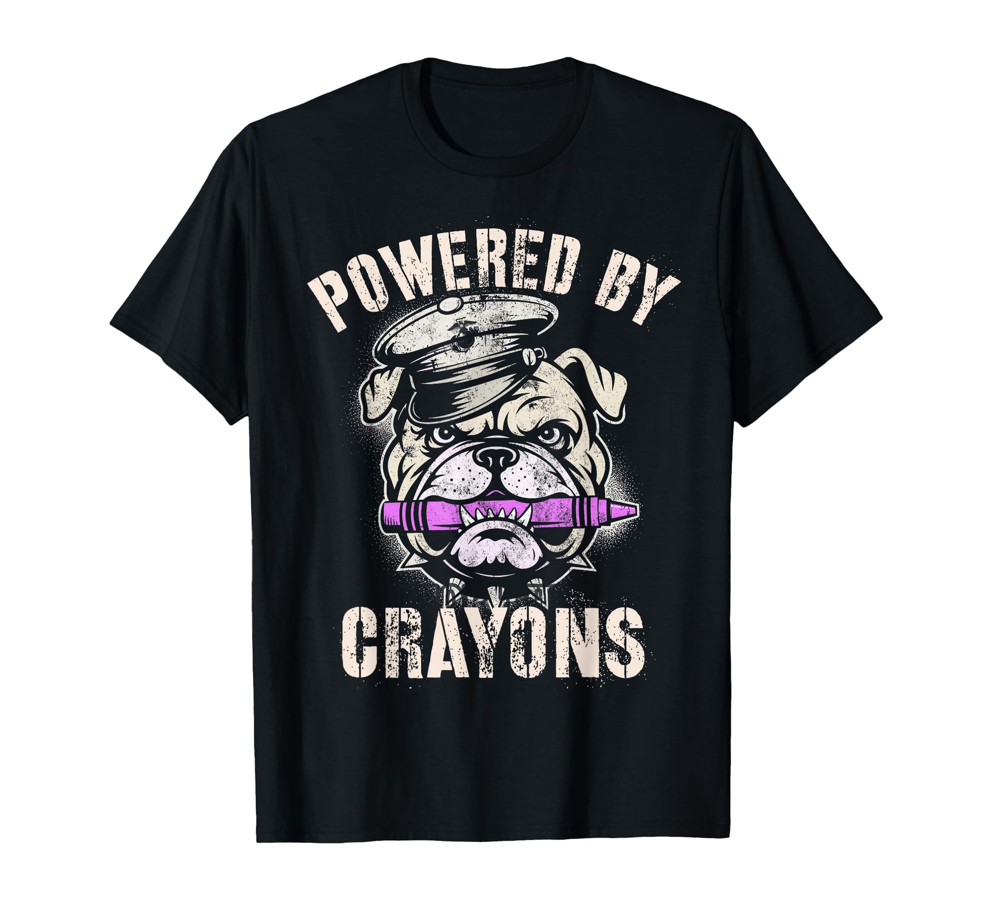 Bulldog Powered Crayons Bulldog T-Shirt - Aesthetic Graphic Men Women - T-Shirt, Sweatshirt, Hoodie