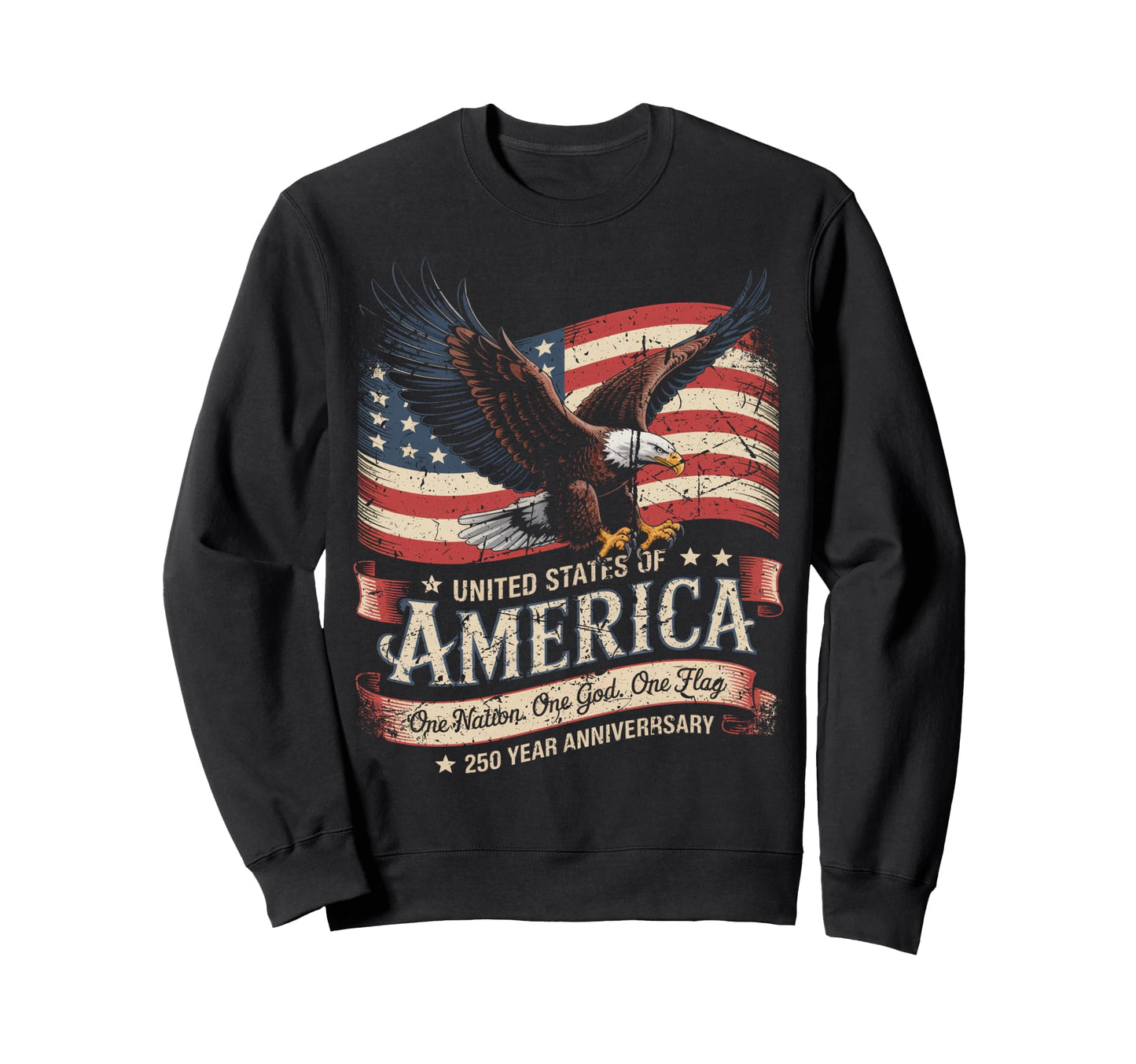 Patriotic America Usa American Sweatshirt - Casual Everyday Wear Men Women - T-Shirt, Sweatshirt, Hoodie