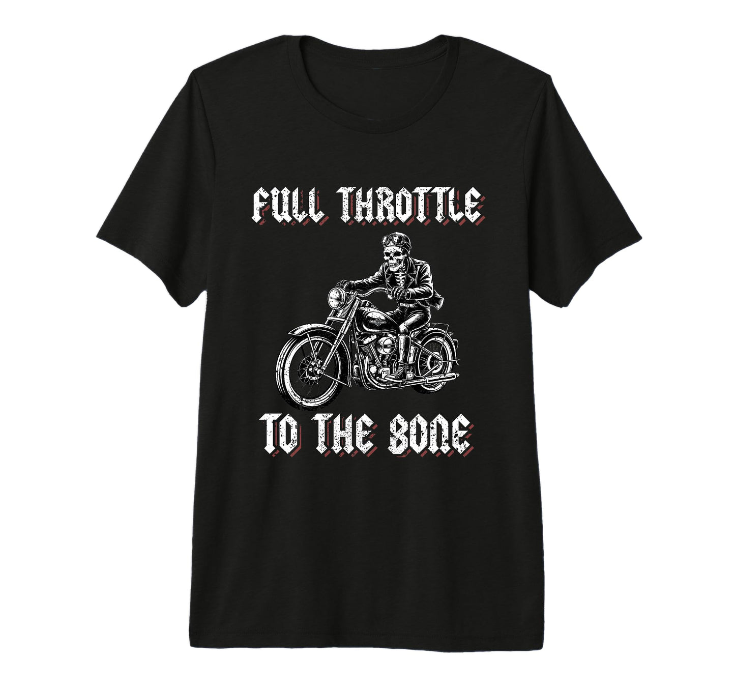 Skeleton Biker Motorcycle Dad Full T-Shirt - Novelty Apparel Unisex - T-Shirt, Sweatshirt, Hoodie