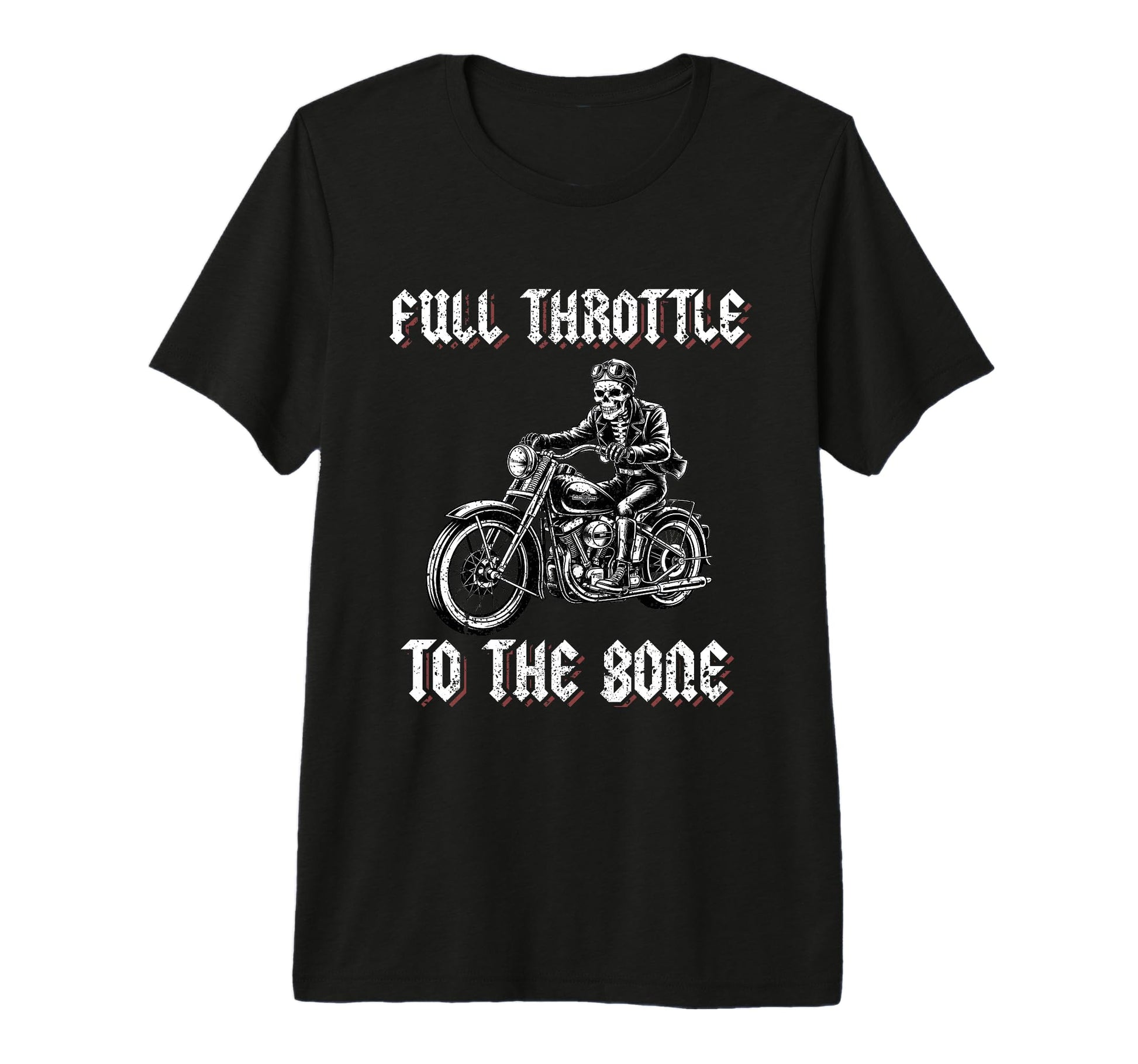 Skeleton Biker Motorcycle Dad Full T-Shirt - Novelty Apparel Unisex - T-Shirt, Sweatshirt, Hoodie