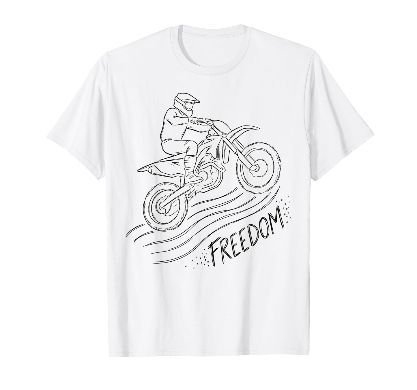 Freedom Dirt Bike Motocross Minimalist T-Shirt - Graphic Print Men Women - T-Shirt, Sweatshirt, Hoodie