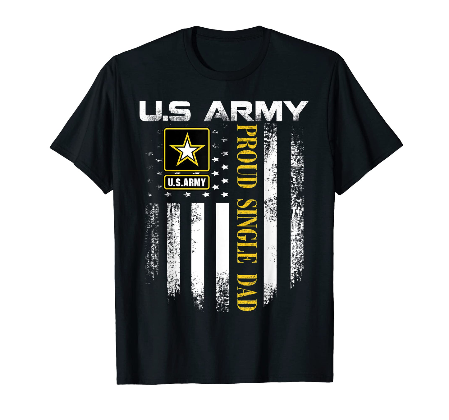 U S Army Proud Single Dad American Flag T-Shirt - Graphic Print for Adults - T-Shirt, Sweatshirt, Hoodie