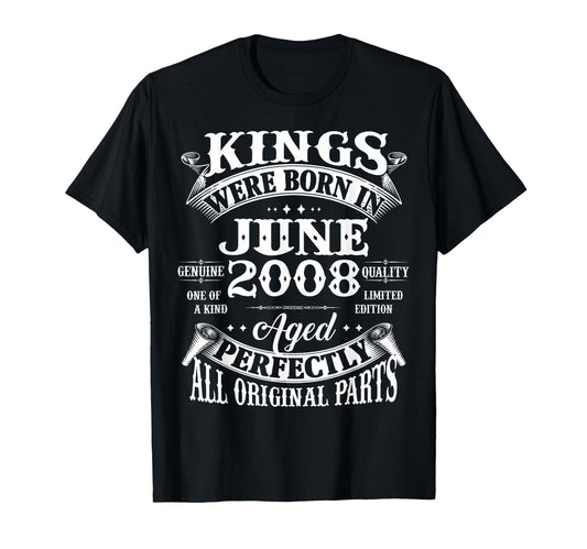 18Th Birthday Gift Kings Born June T-Shirt - Fun Novelty Design for Adults - T-Shirt, Sweatshirt, Hoodie