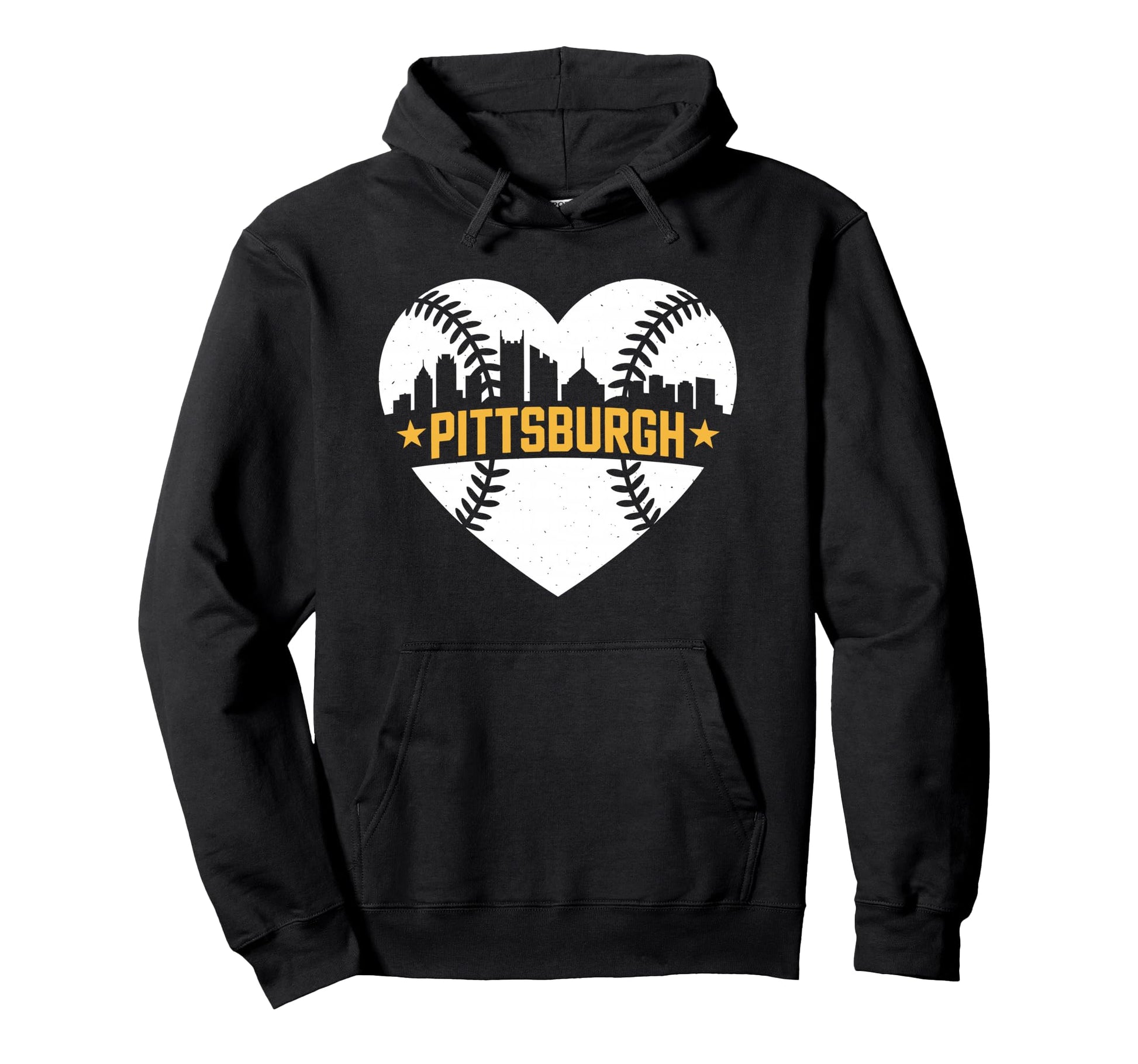 Pittsburgh Lovers Skyline Baseball Hoodie - Unique Graphic for Adults - T-Shirt, Sweatshirt, Hoodie