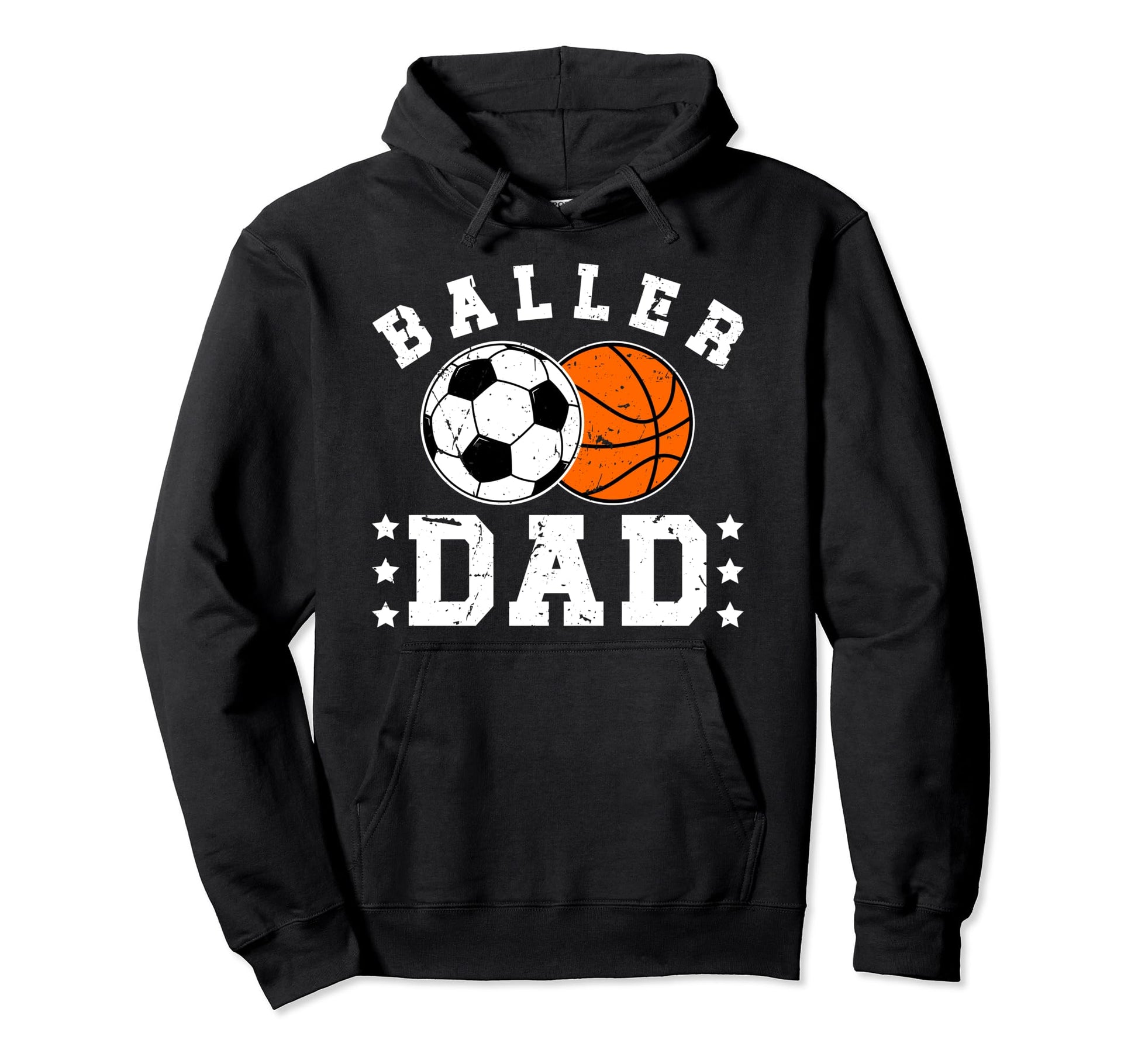 Baller Dad Soccer Basketball Dad Hoodie - Aesthetic Graphic Men Women - T-Shirt, Sweatshirt, Hoodie