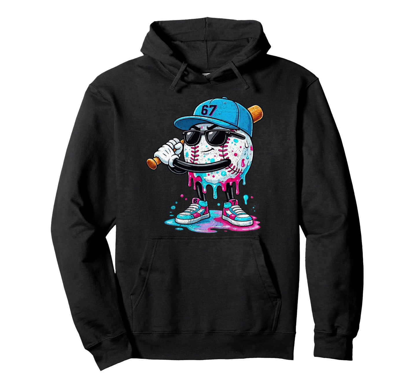 Baseball Drip Ice Cream 67 Gifts T-Shirt - Minimalist Print for Adults - T-Shirt, Sweatshirt, Hoodie