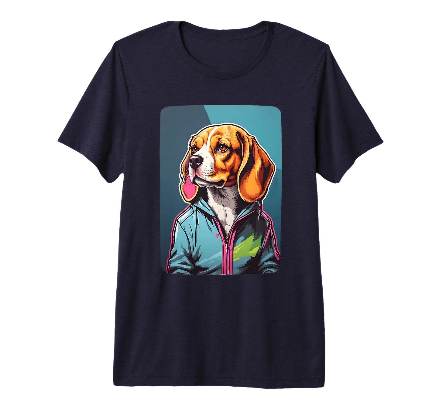 Beagle Blue Pop Art Dog Tri Blend Hoodie - Trendy Graphic Unisex - T-Shirt, Sweatshirt, Hoodie