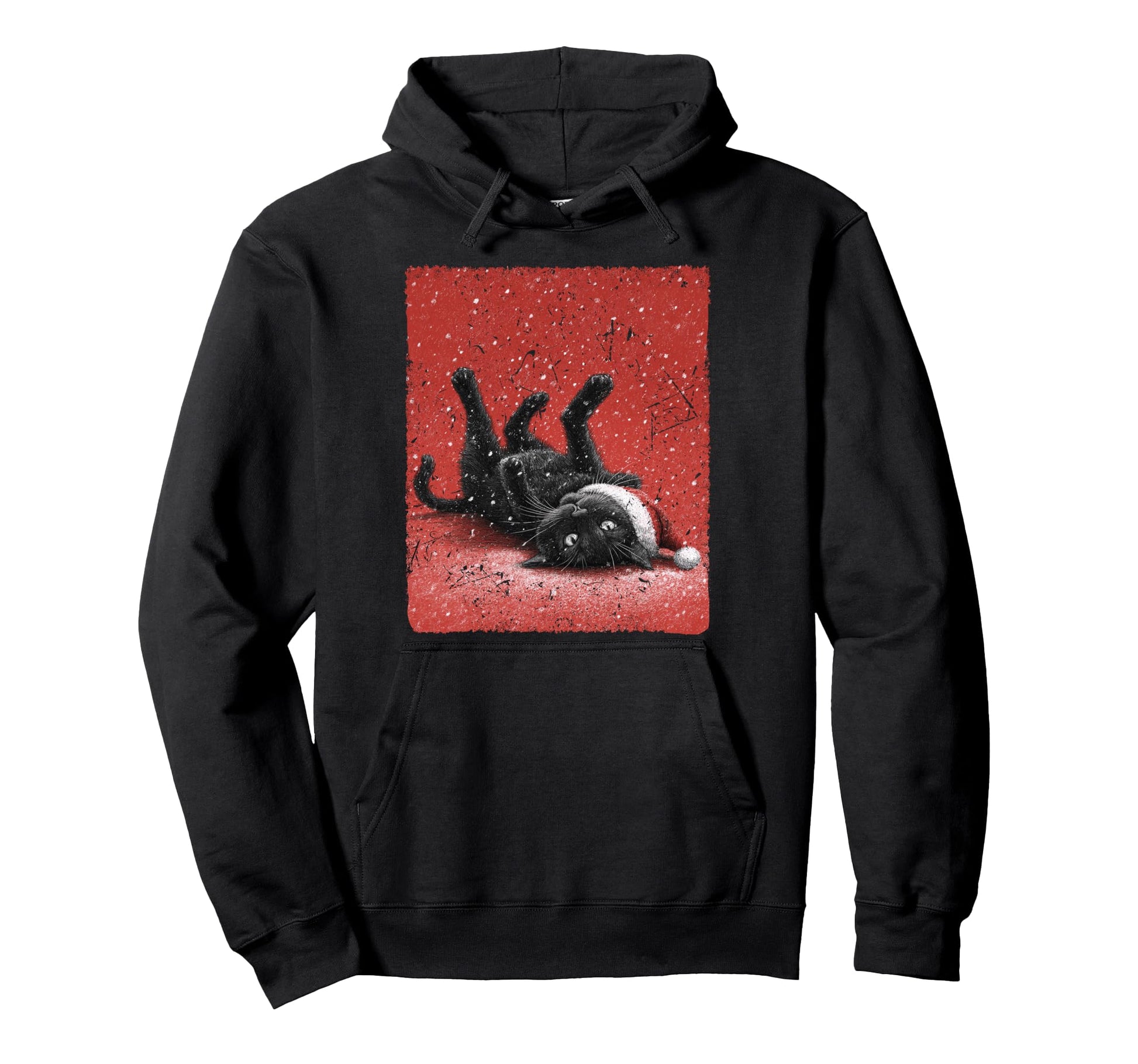 Pop Art Black Cat Winter Designer Hoodie - Casual Everyday Wear Men Women - T-Shirt, Sweatshirt, Hoodie