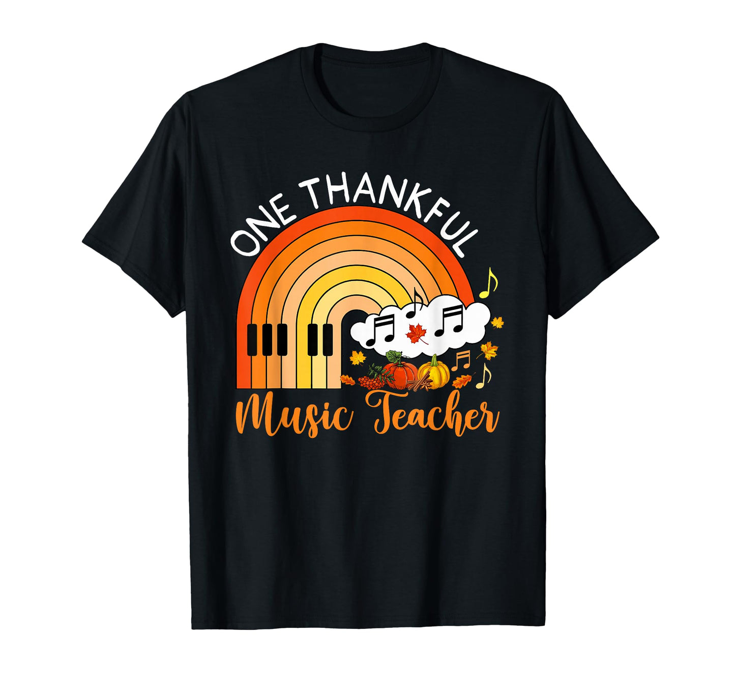 Thanksgiving Pumpkin Music Notes Music T-Shirt - Aesthetic Graphic Unisex - T-Shirt, Sweatshirt, Hoodie