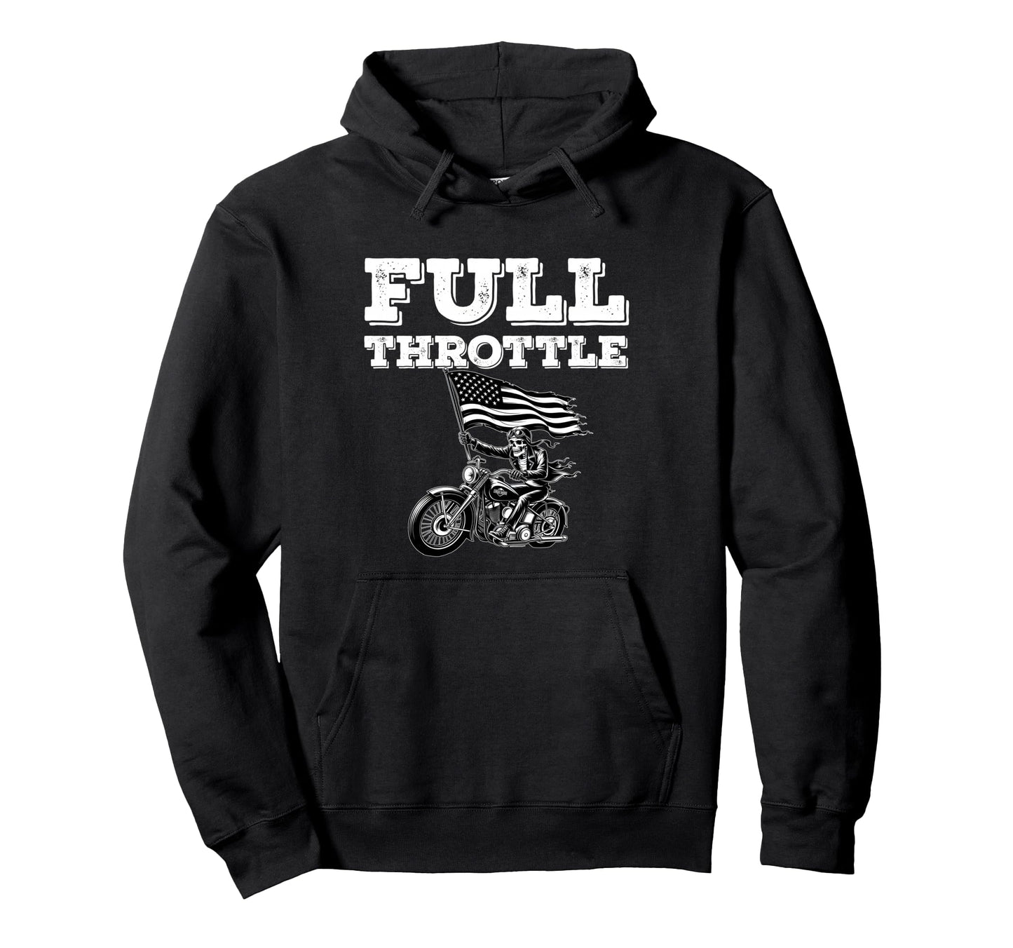 Patriotic Skeleton Biker Dad Usa Flag Hoodie - Fun Novelty Design Unisex - T-Shirt, Sweatshirt, Hoodie