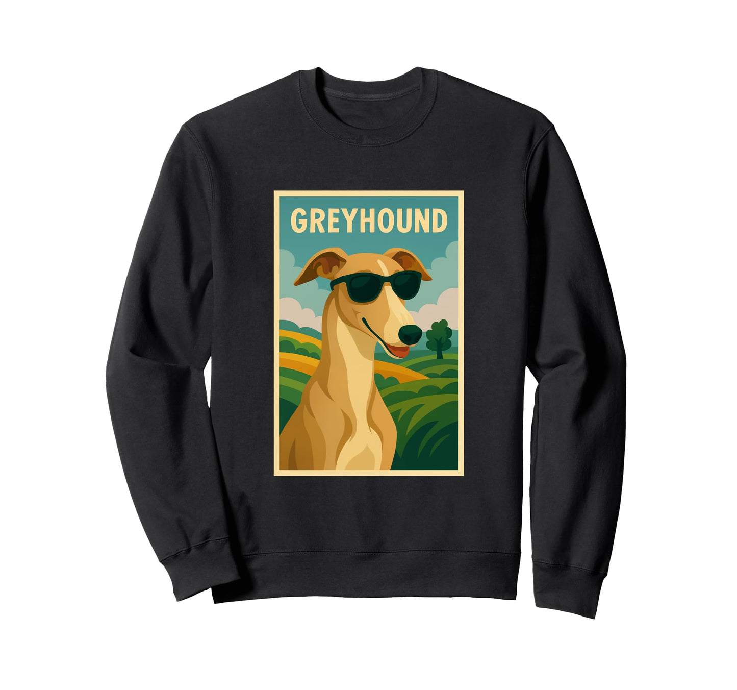 Greyhound Art Minimalist Pop Sweatshirt - Casual Everyday Wear for Adults - T-Shirt, Sweatshirt, Hoodie