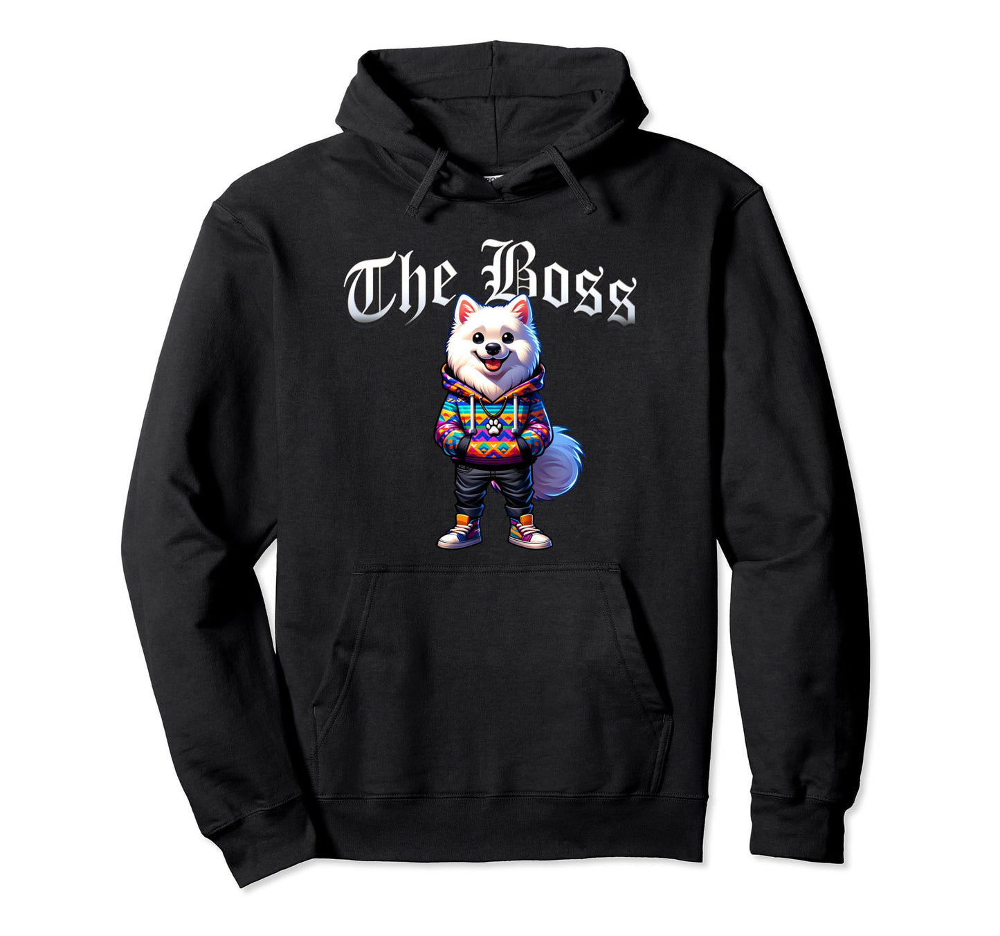 American Eskimo Dog Boss Jacket Hoodie - Casual Everyday Wear for Adults - T-Shirt, Sweatshirt, Hoodie