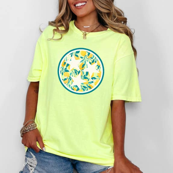 Lemon Tri-Star Premium T-Shirt , Neon Lemon Unisex T-shirt, Sweatshirt, Hoodie, Long Sleeve Tee - T-Shirt, Sweatshirt, Hoodie