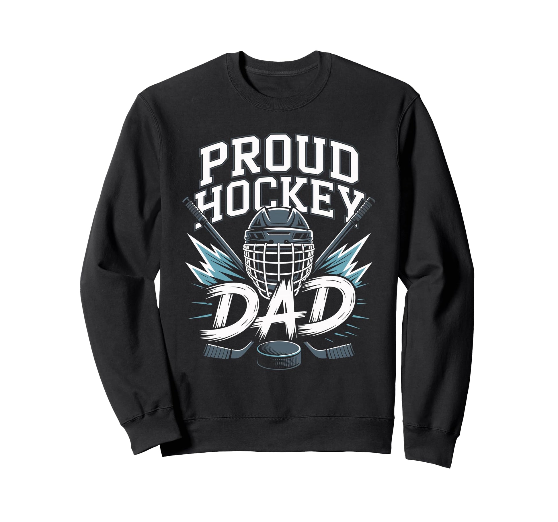 Proud Hockey Dad Ice Hockey Father Sweatshirt - Graphic Print Unisex - T-Shirt, Sweatshirt, Hoodie