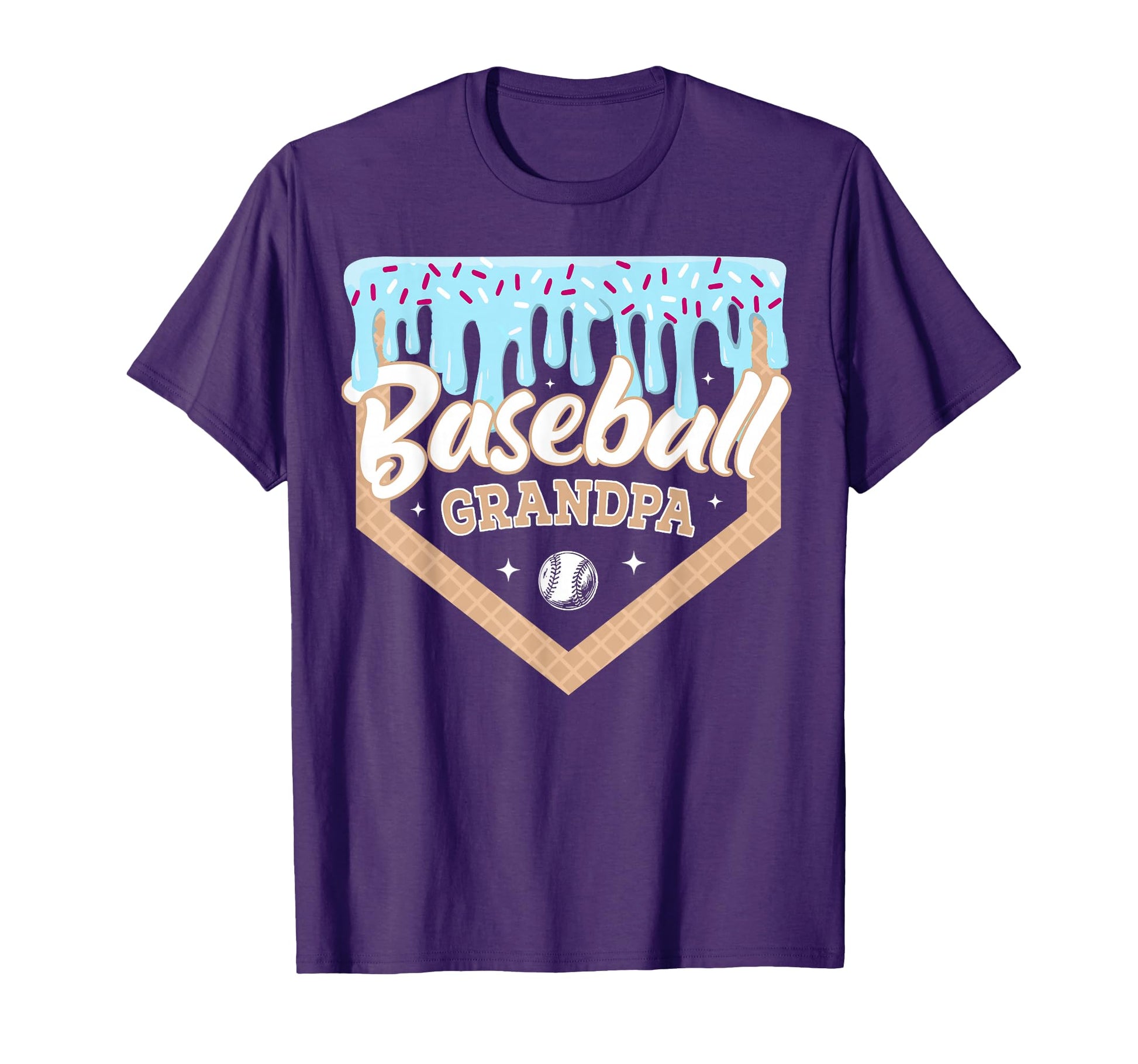 Baseball Drip Grandpa Ice Cream Home Plate T-Shirt - Unique Graphic Unisex - T-Shirt, Sweatshirt, Hoodie